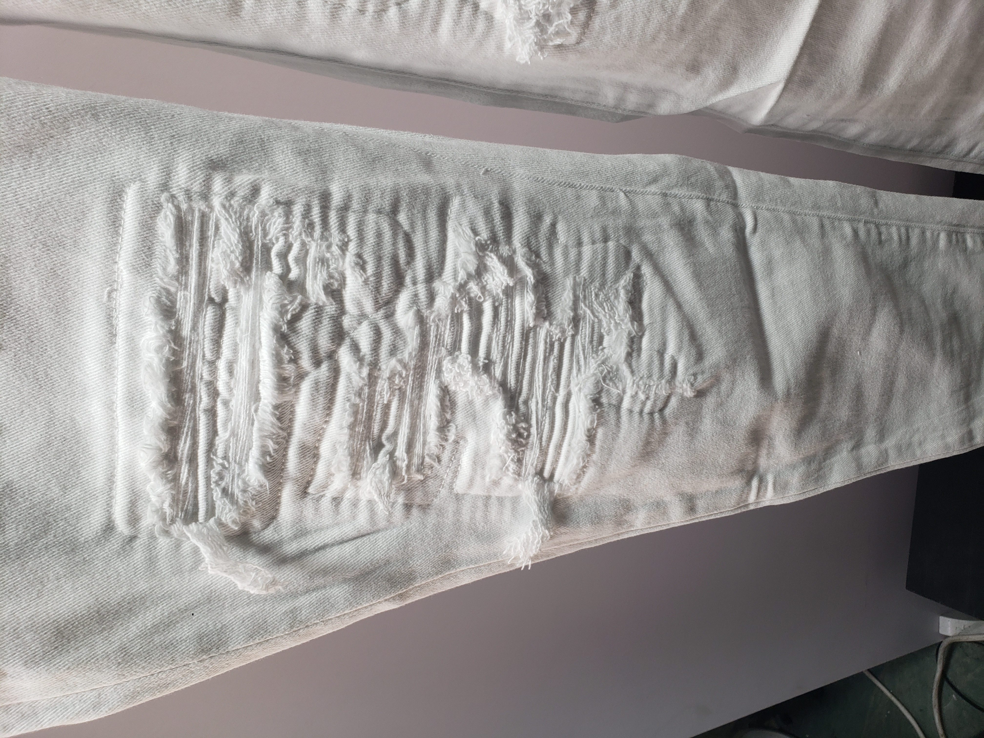 AMIRI White MX1 Jeans Distressing Throughout Skinny-fit Stretch Denim Jeans review Stockicks 02