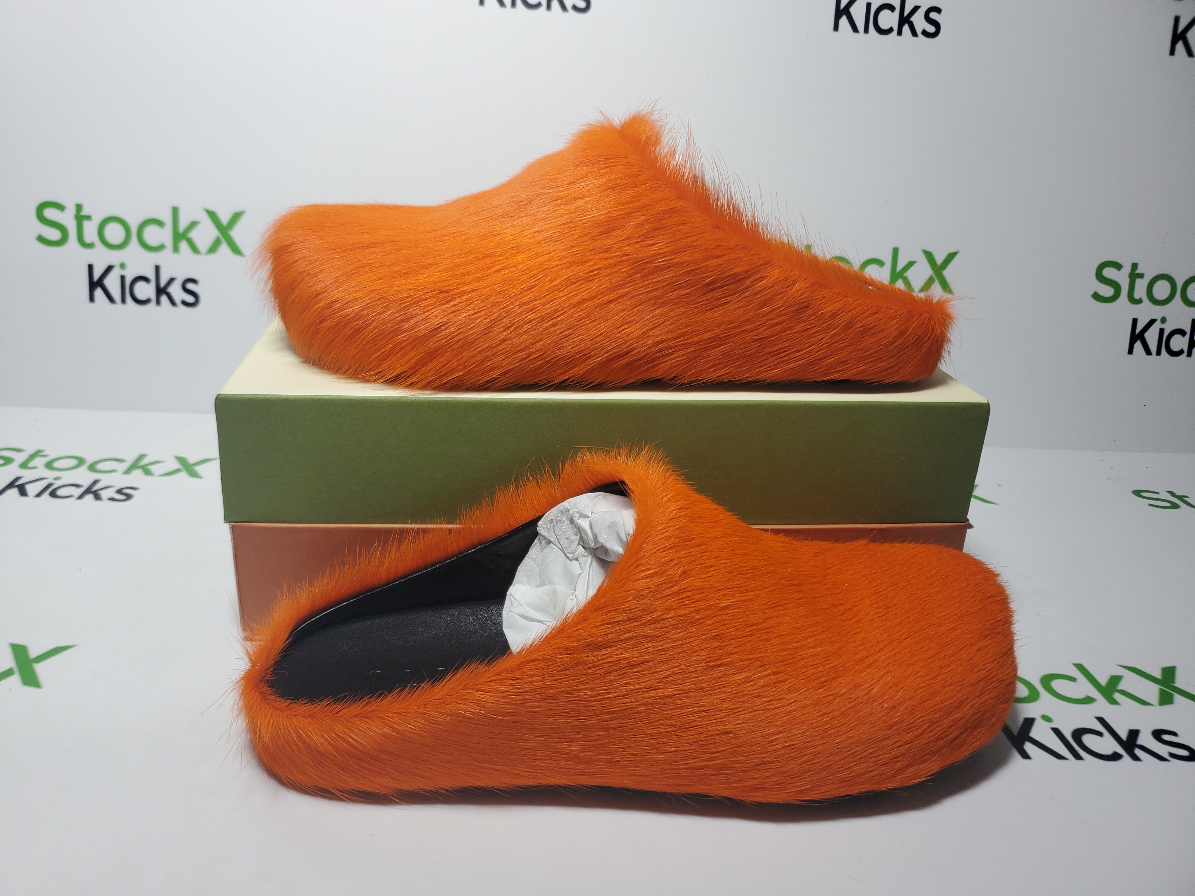  Marni Long-hair Calfskin Fussbett Sabot Orange review Stockicks 01