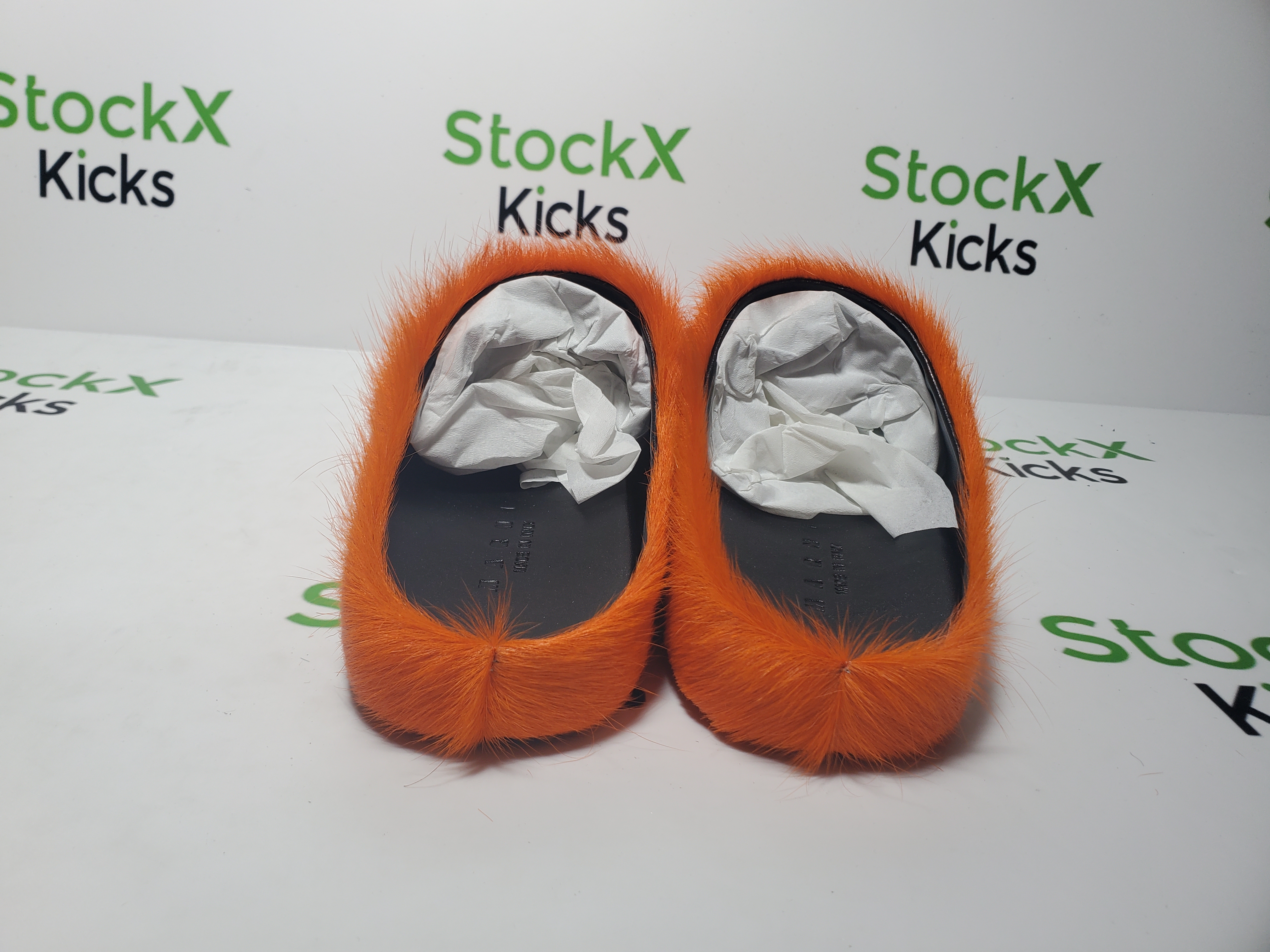  Marni Long-hair Calfskin Fussbett Sabot Orange review Stockicks 03