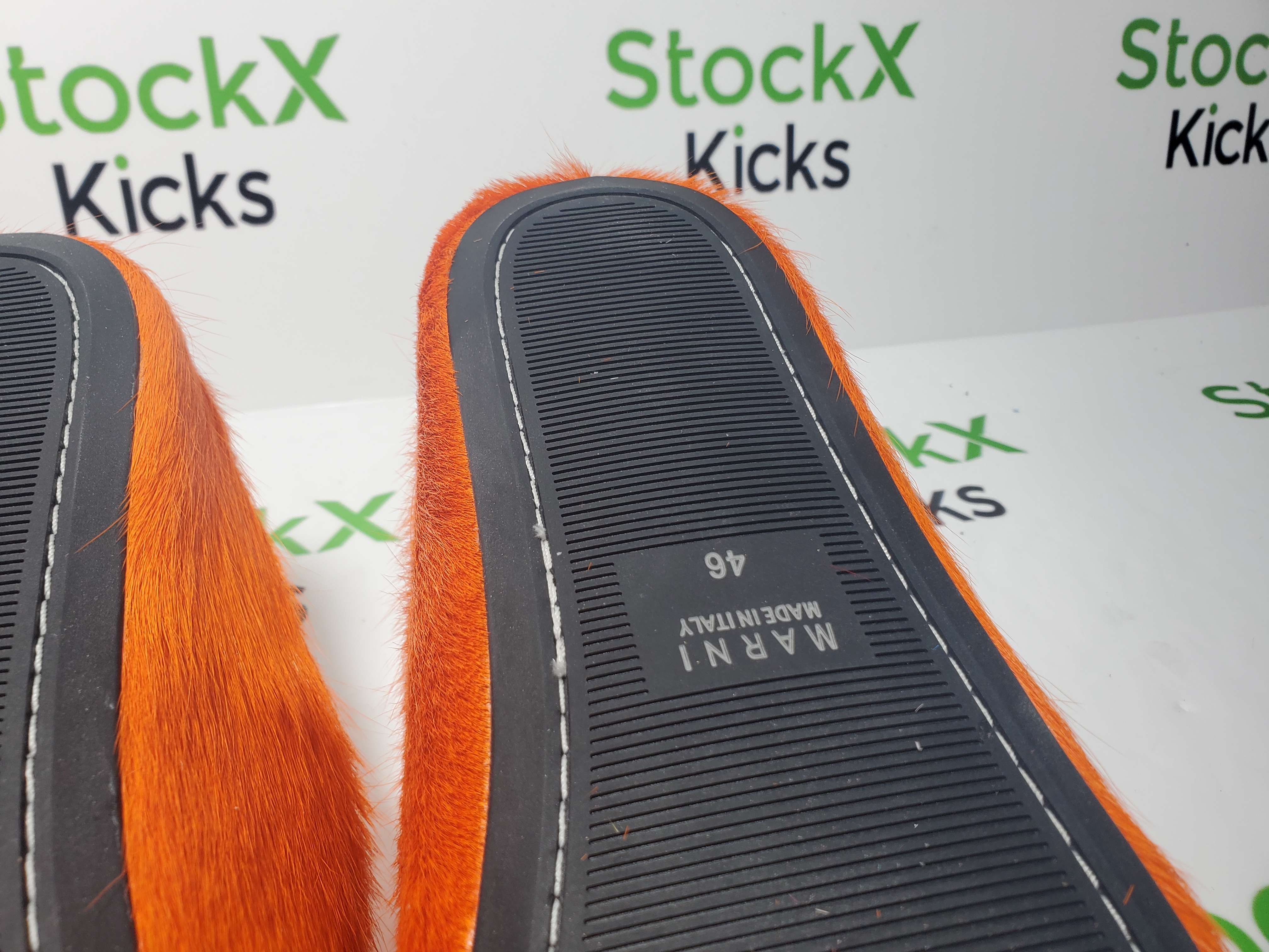  Marni Long-hair Calfskin Fussbett Sabot Orange review Stockicks 06