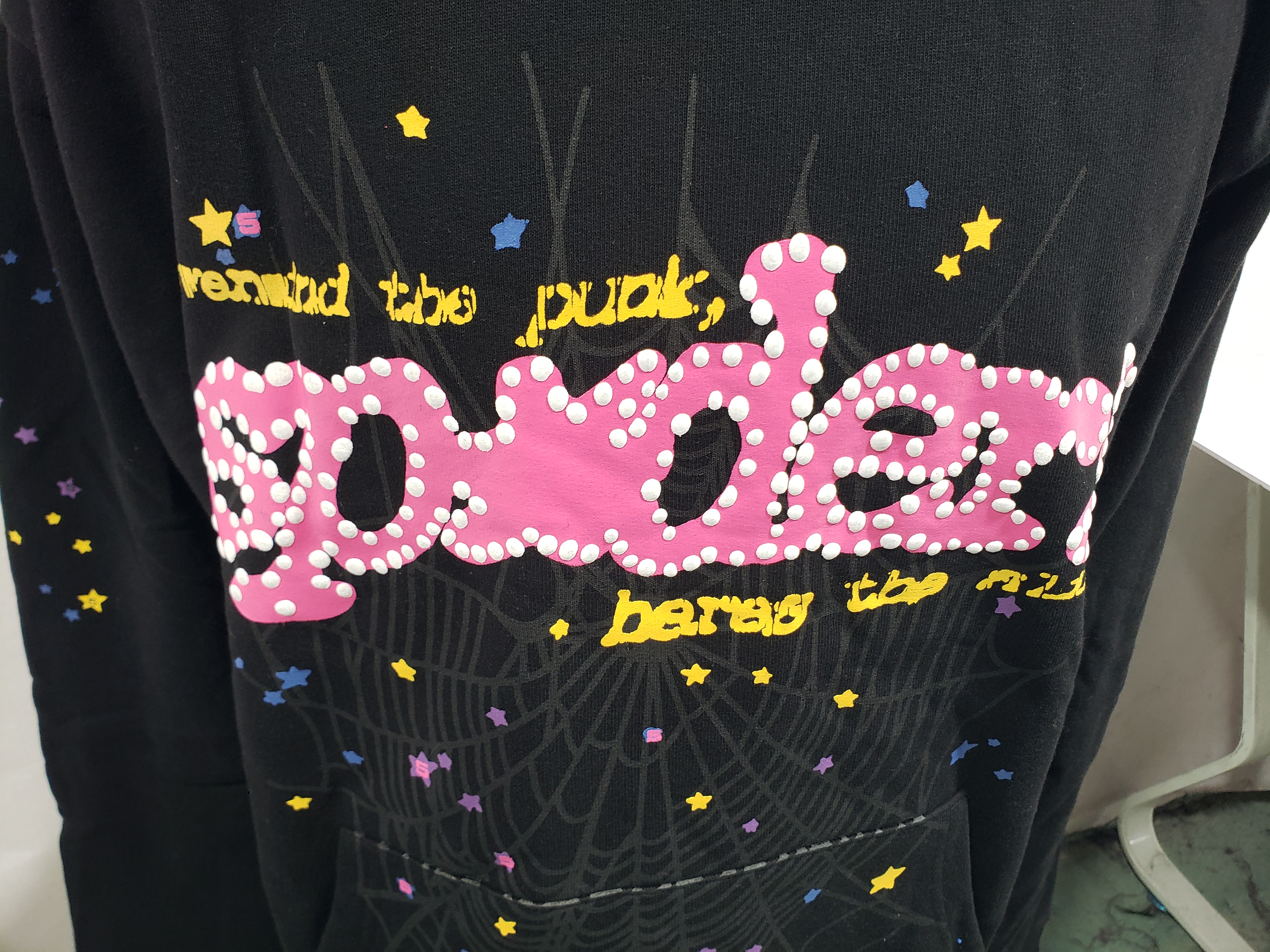 Sp5der P*NK V2 Hoodie Black review Stockxkicksvip 02