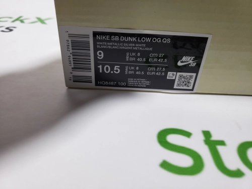 PK God Batch Nike SB Dunk Low Supreme 94 White Metallic Silver HQ8487-100 review 
