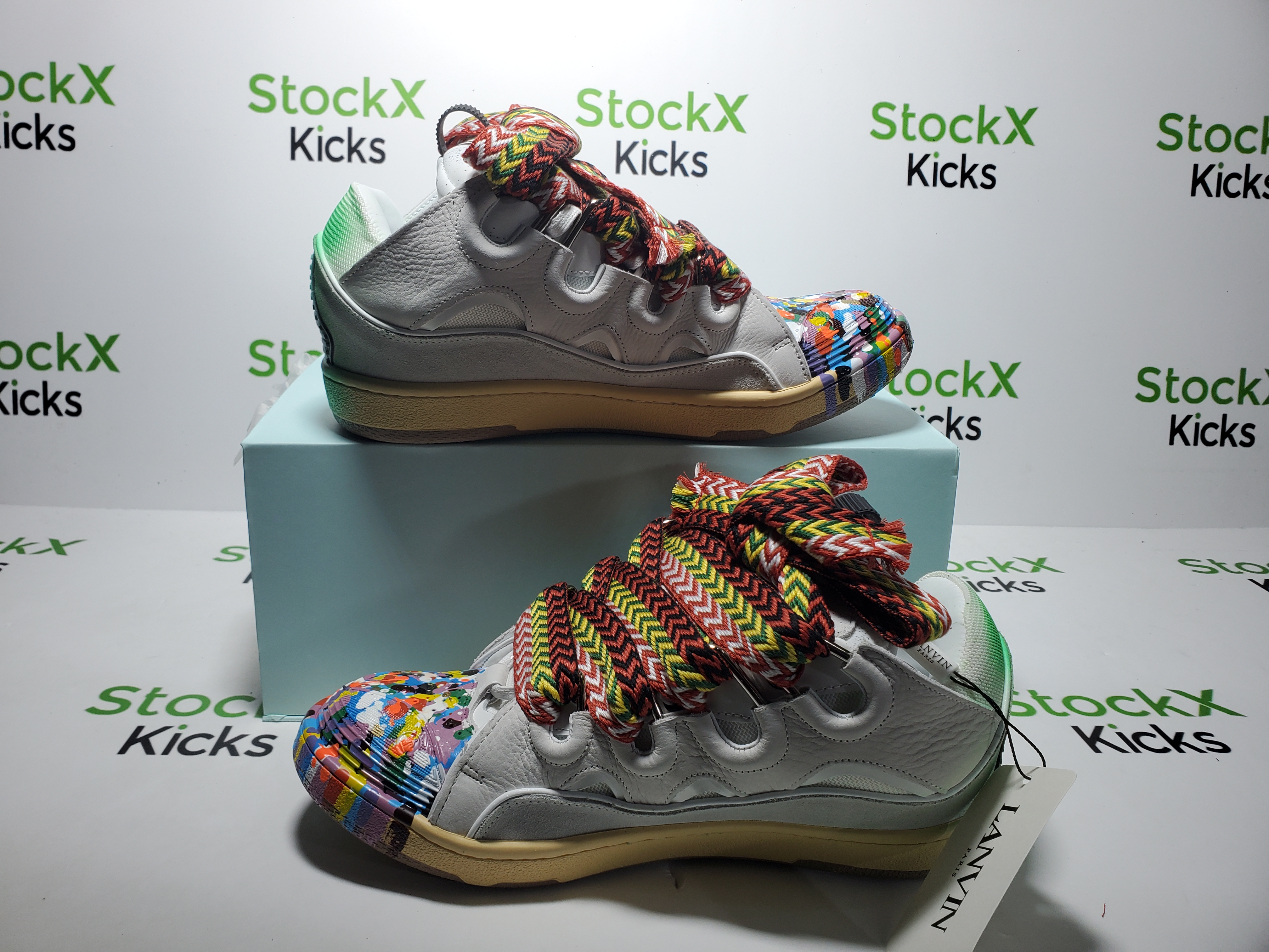 Lanvin Leather Curb White Purple review 2