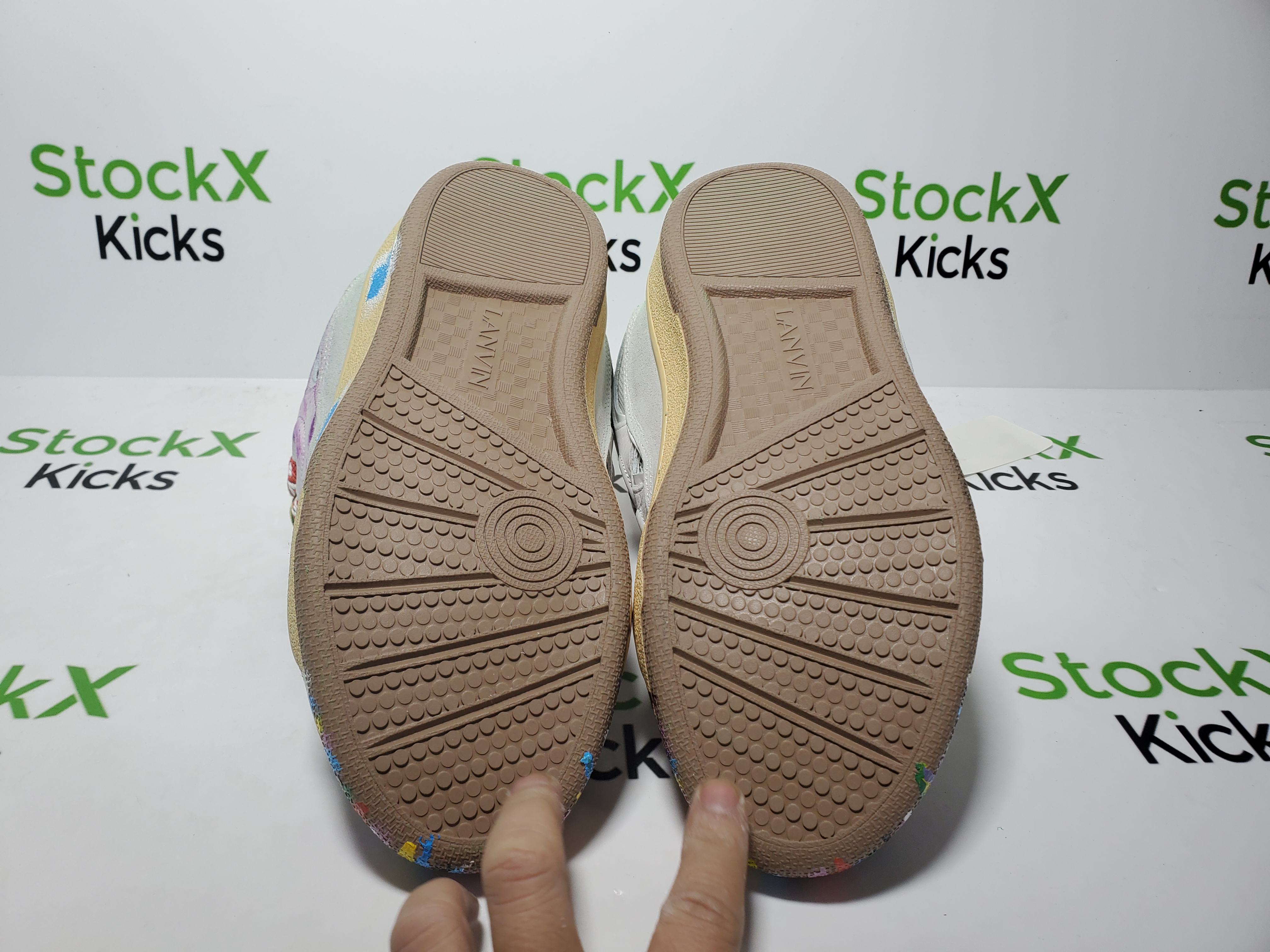 Lanvin Leather Curb White Purple review 5