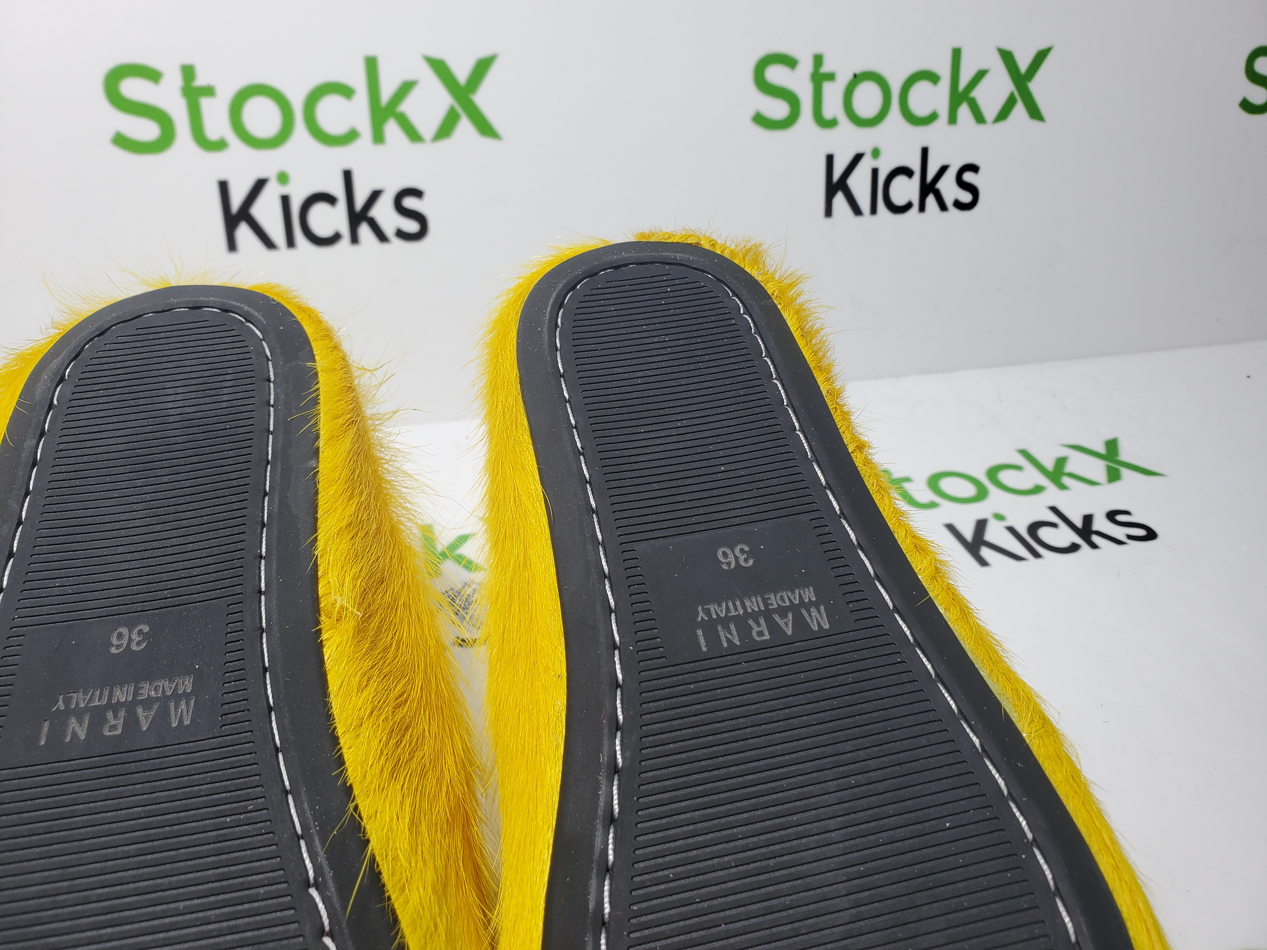 Marni Yellow LONG-HAIR CALFSKIN FUSSBETT SABOT Slide SBMR000600P412200C59 review 6