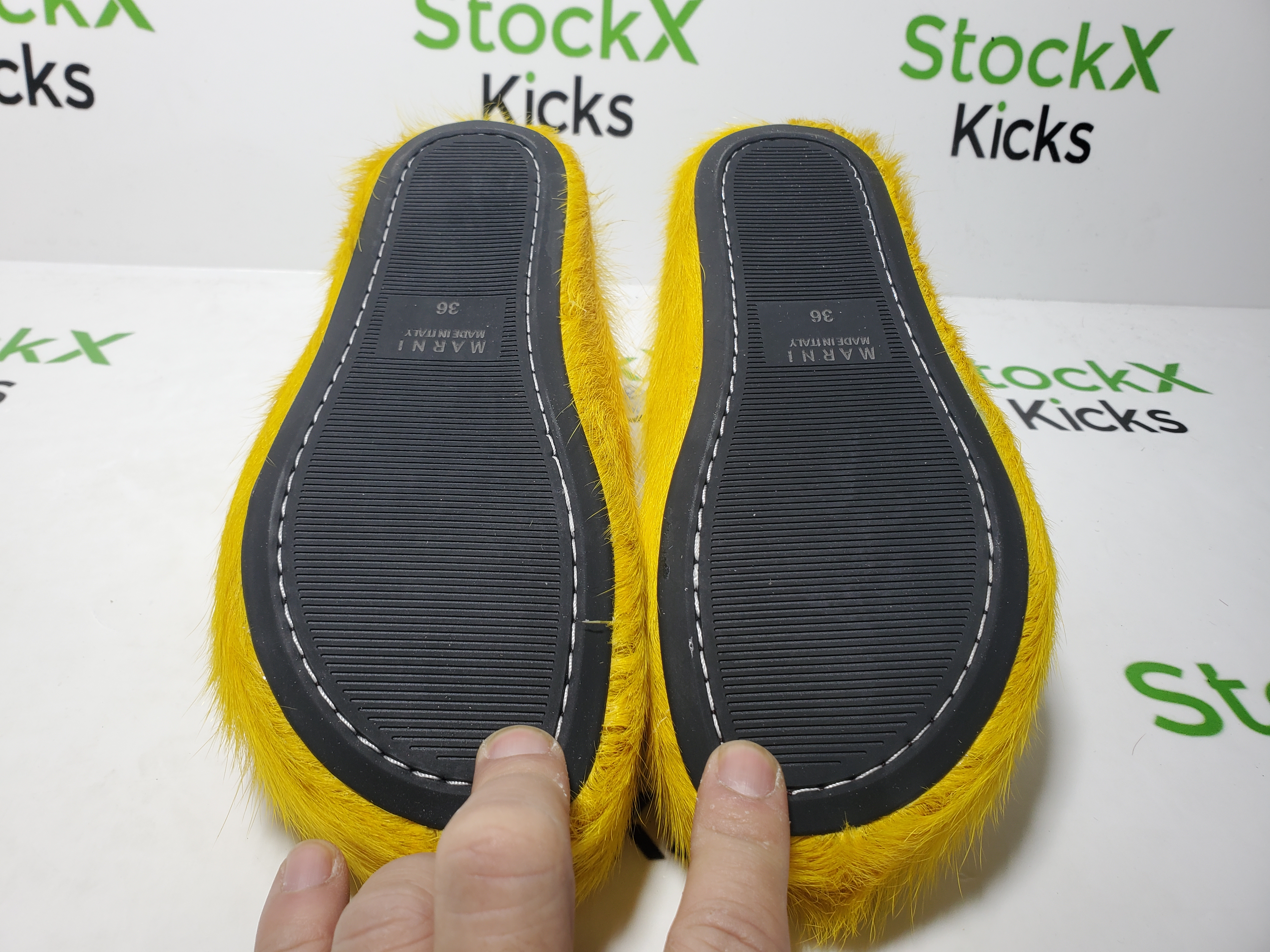 Marni Yellow LONG-HAIR CALFSKIN FUSSBETT SABOT Slide SBMR000600P412200C59 review 5