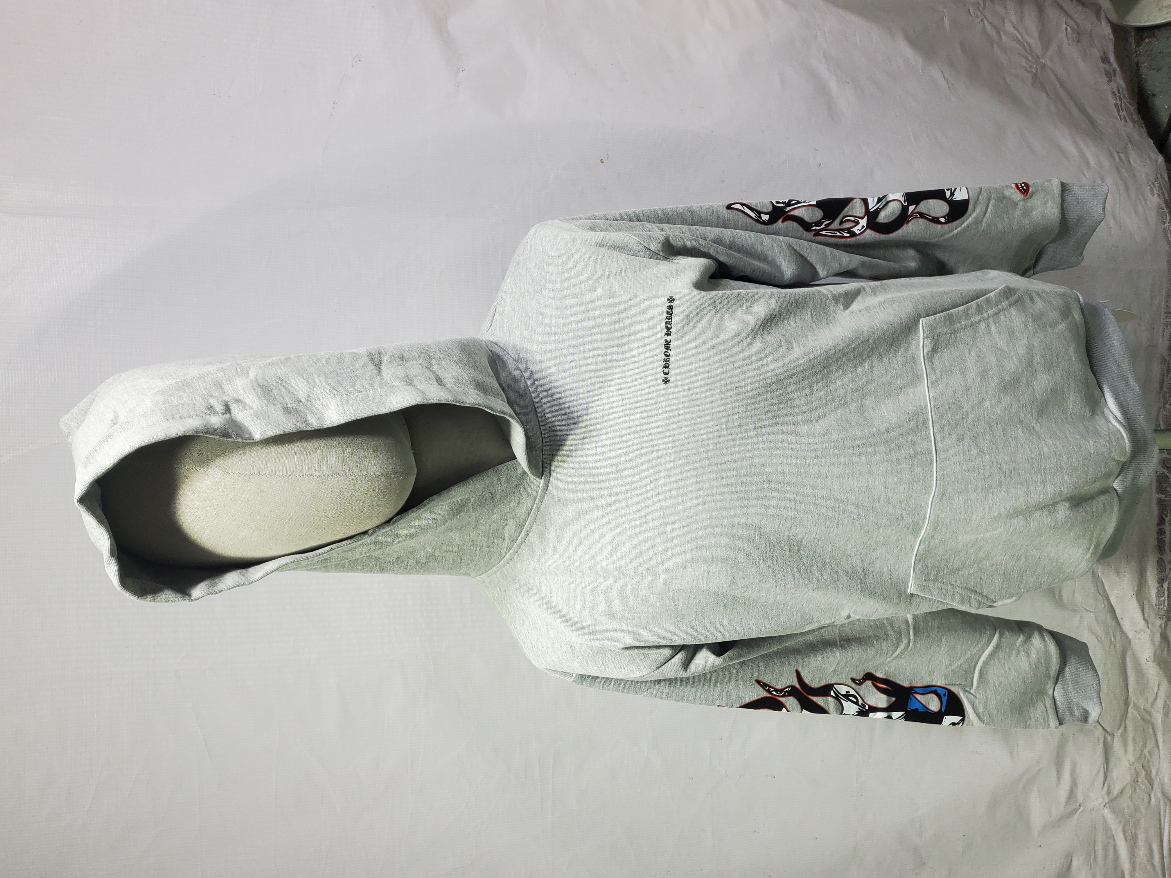 Chrome Hearts x Matty Boy Flames Hoodie 'Heather Grey' review 1