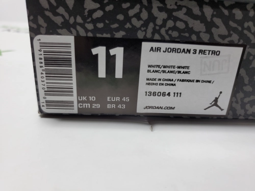 PK God Batch Air Jordan 3 Retro Pure White 136064-111 review 