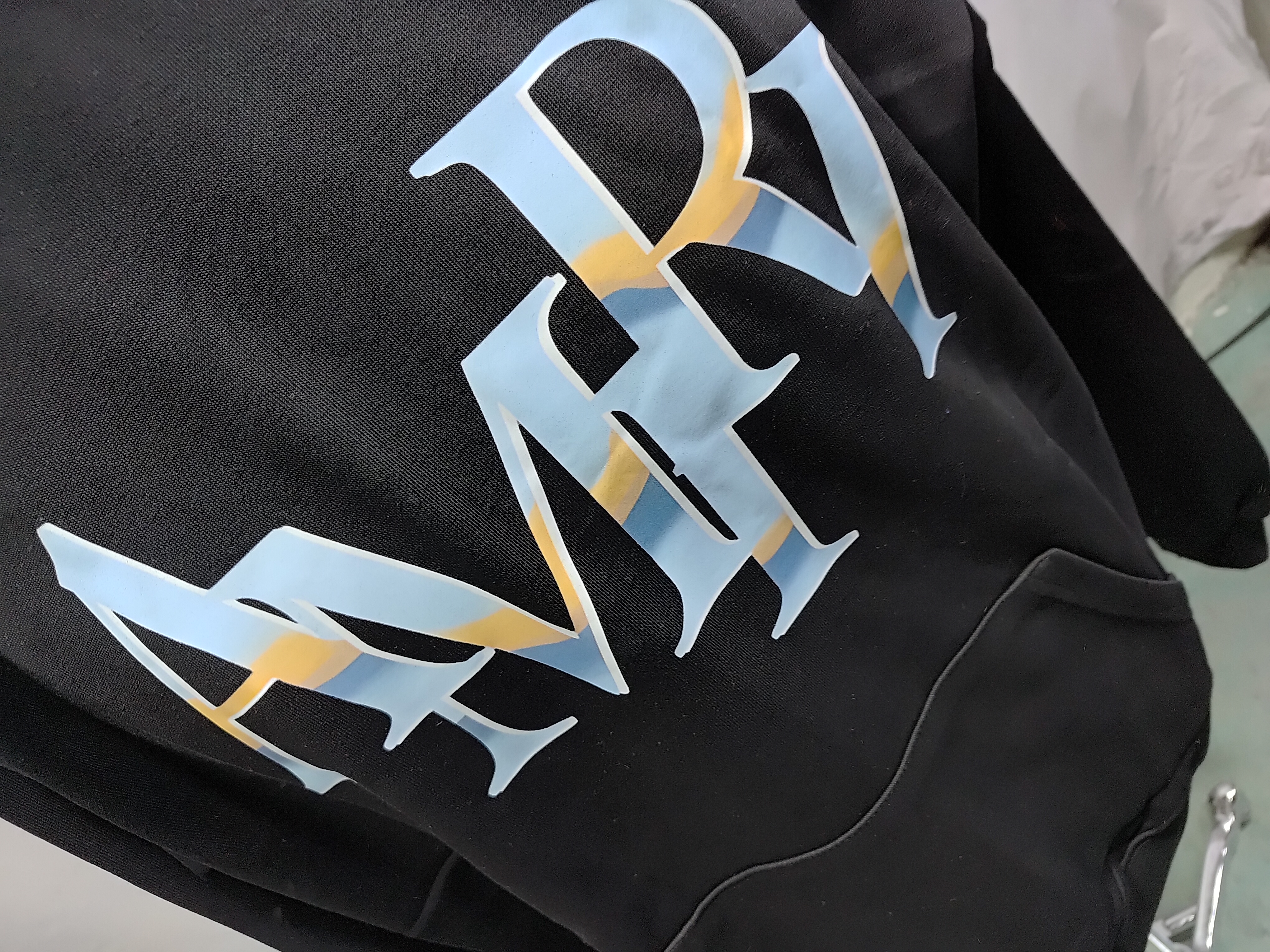 AMIRI Staggered Chrome Logo-Print Hoodie #9237 Black/White review StockxKicks 01