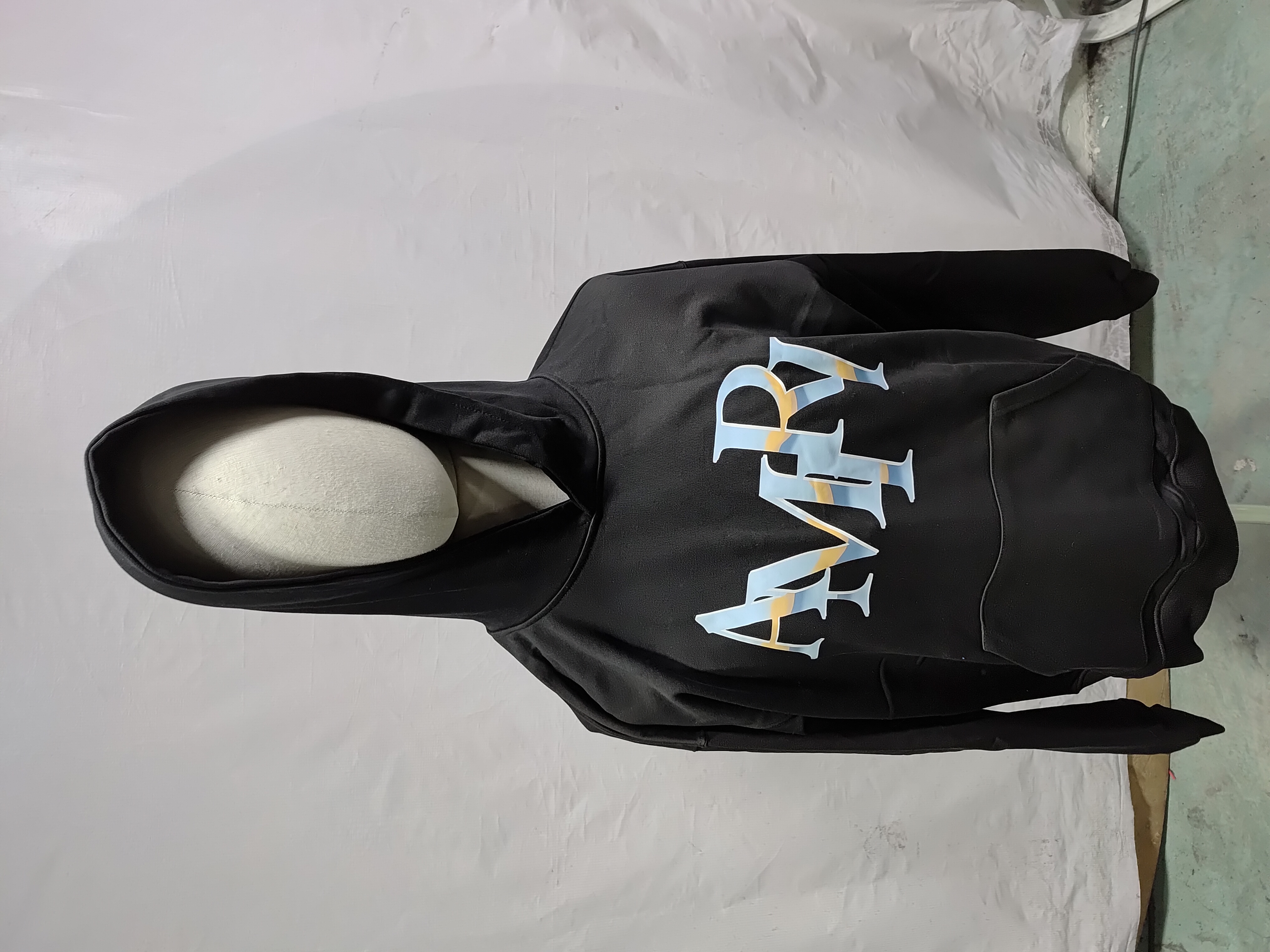 AMIRI Staggered Chrome Logo-Print Hoodie #9237 Black/White review StockxKicks 00