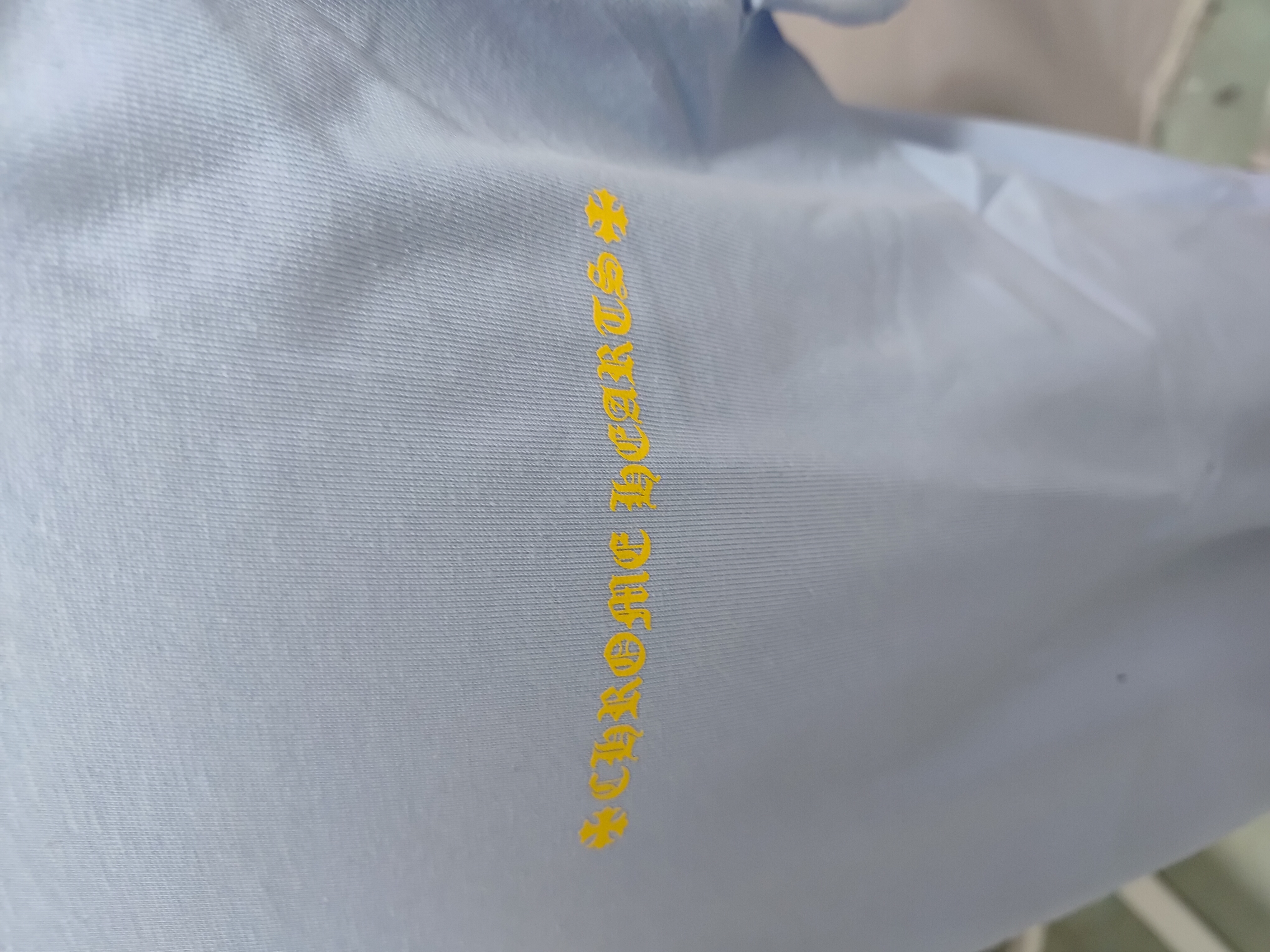 Chrome Hearts Mexico Horseshoe Short Sleeve T-Shirt（Light Blue/Yellow） review StockxKicks 02