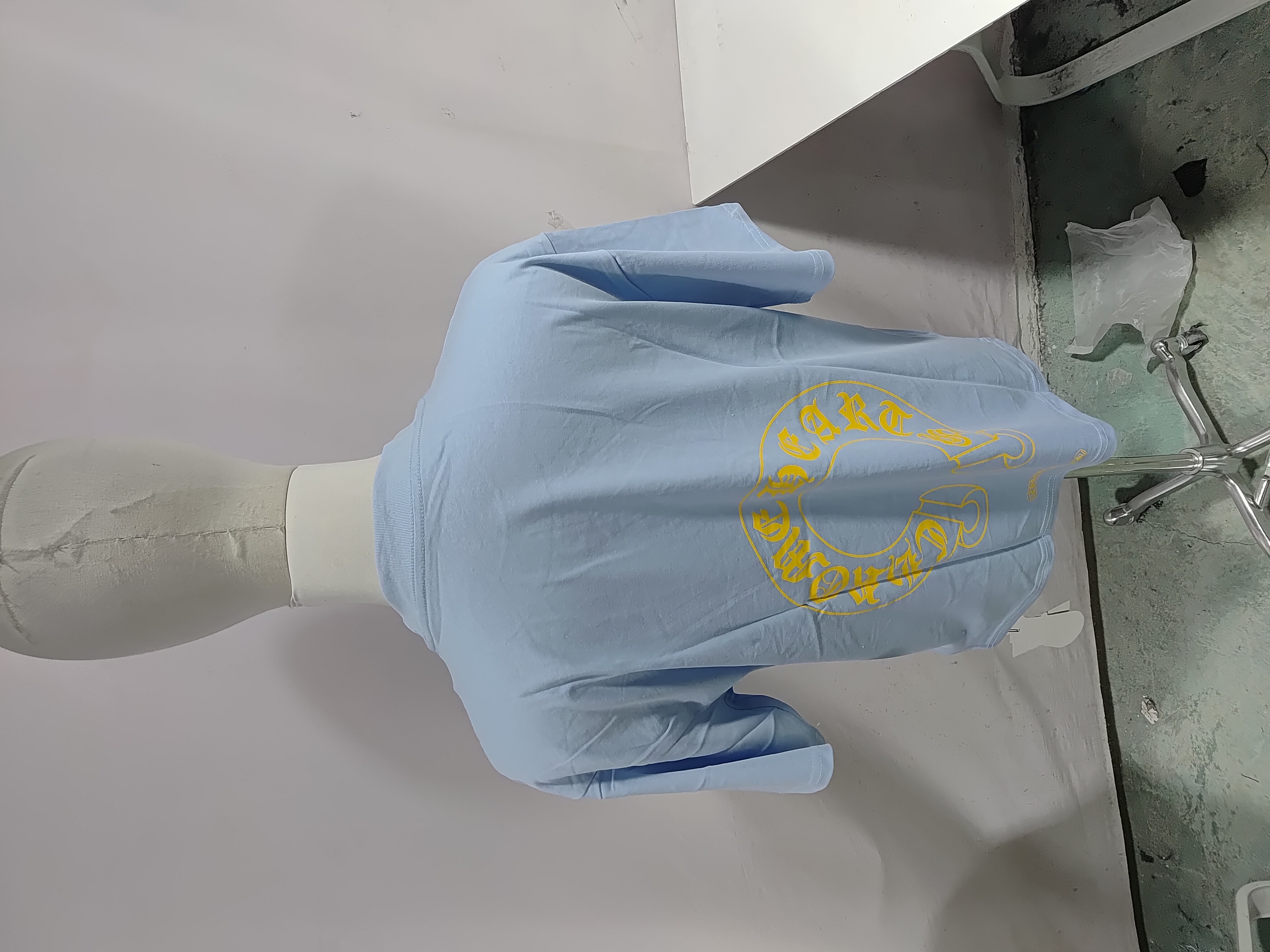 Chrome Hearts Mexico Horseshoe Short Sleeve T-Shirt（Light Blue/Yellow） review StockxKicks 03