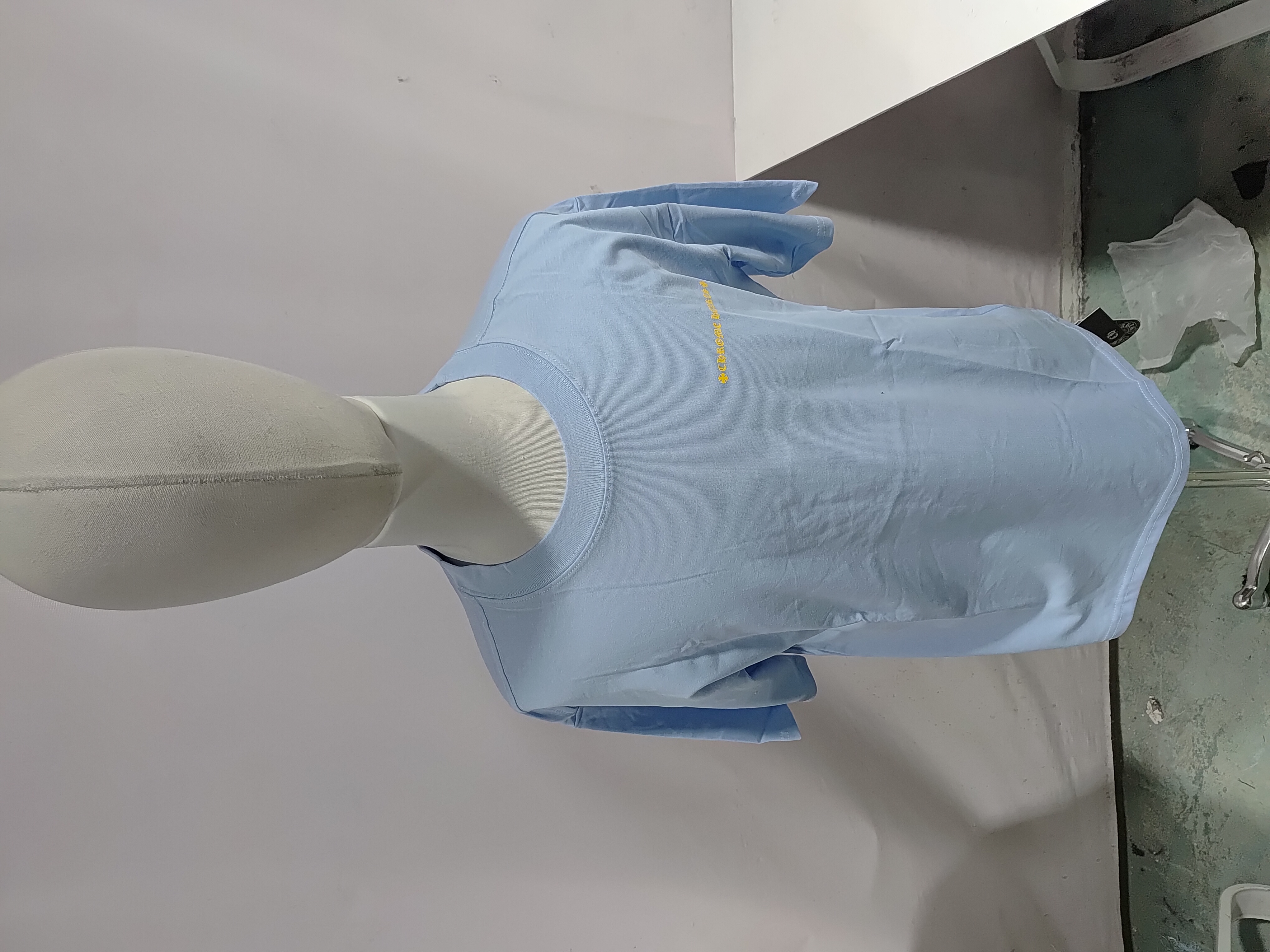 Chrome Hearts Mexico Horseshoe Short Sleeve T-Shirt（Light Blue/Yellow） review StockxKicks 01