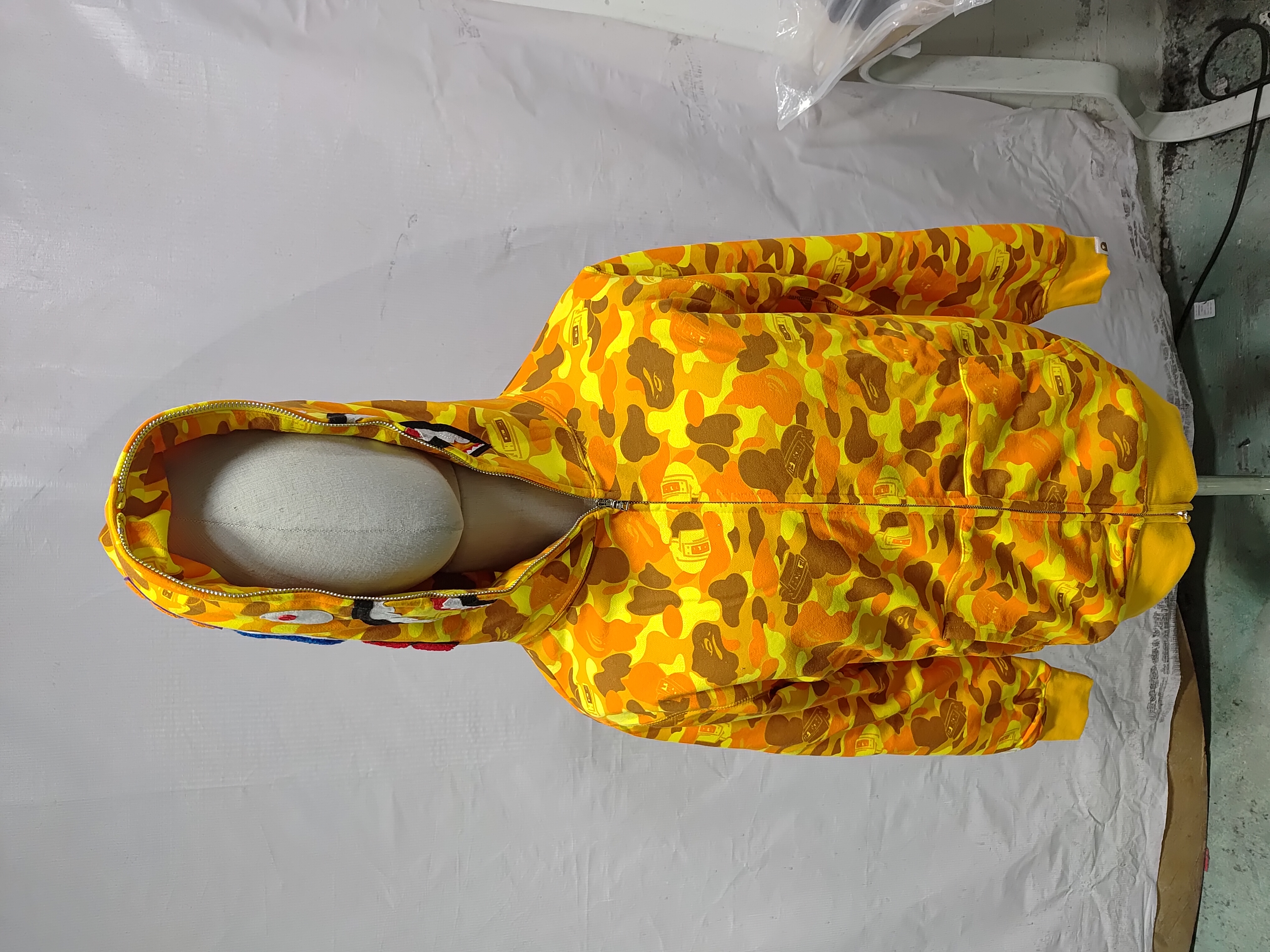 A Bathing Ape (BAPE) x PUBG Shark Full Zip Hoodie Orange review StockxKicks 01