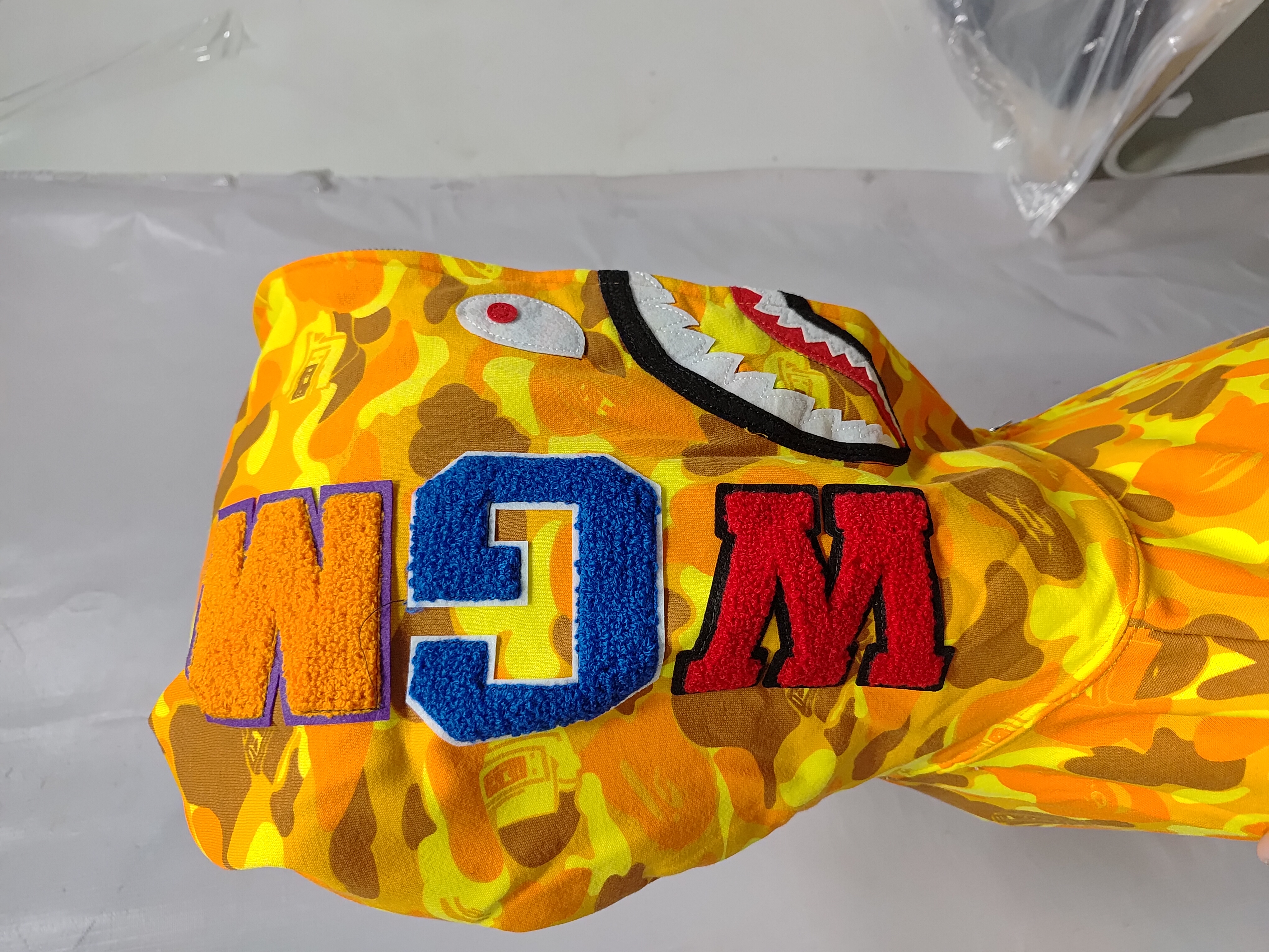 A Bathing Ape (BAPE) x PUBG Shark Full Zip Hoodie Orange review StockxKicks 03