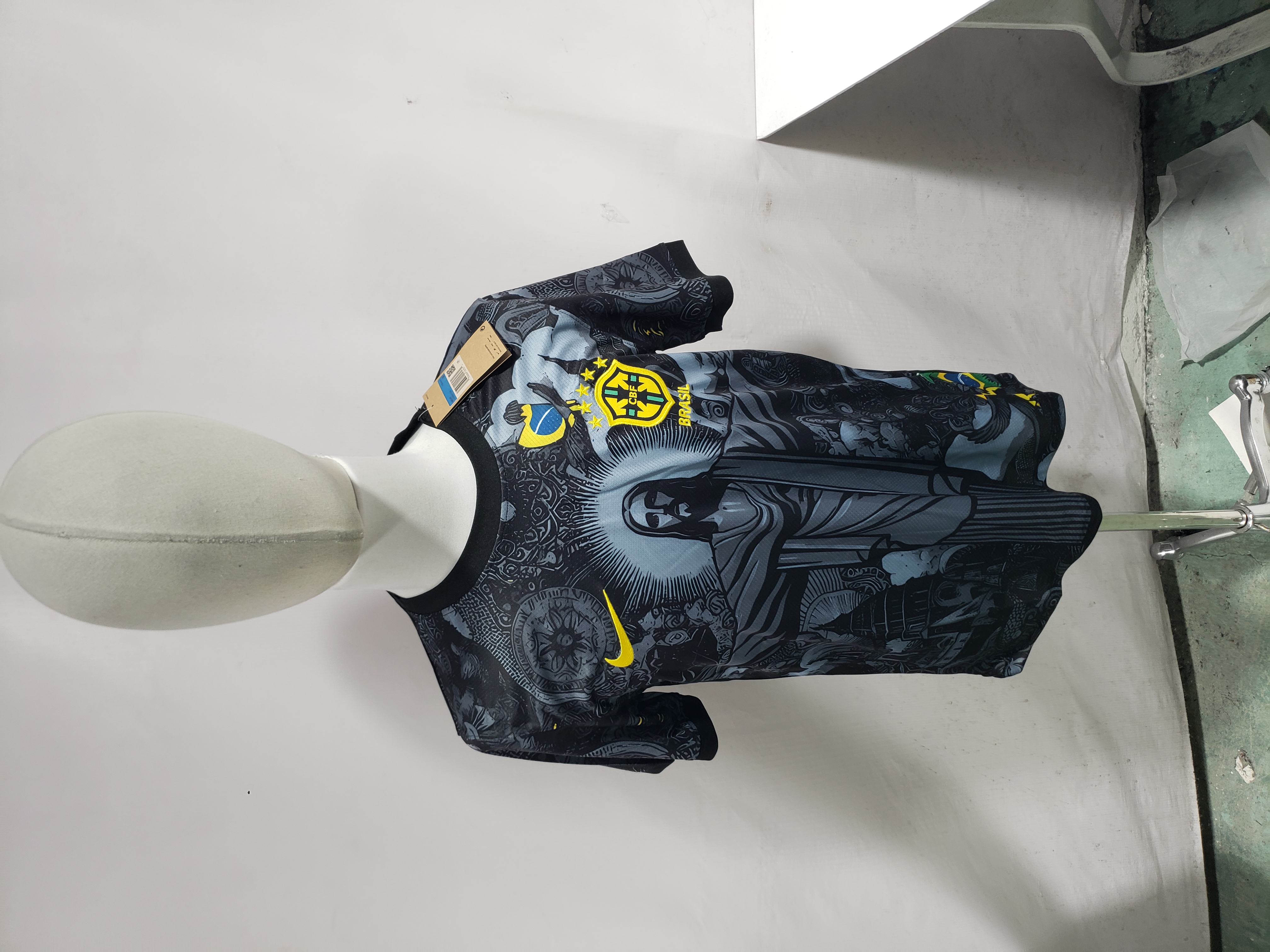 2024 Brazil Special Edition Jesus Black Gray Soccer Jersey T-Shirt YZ480624 review StockxKicks 01