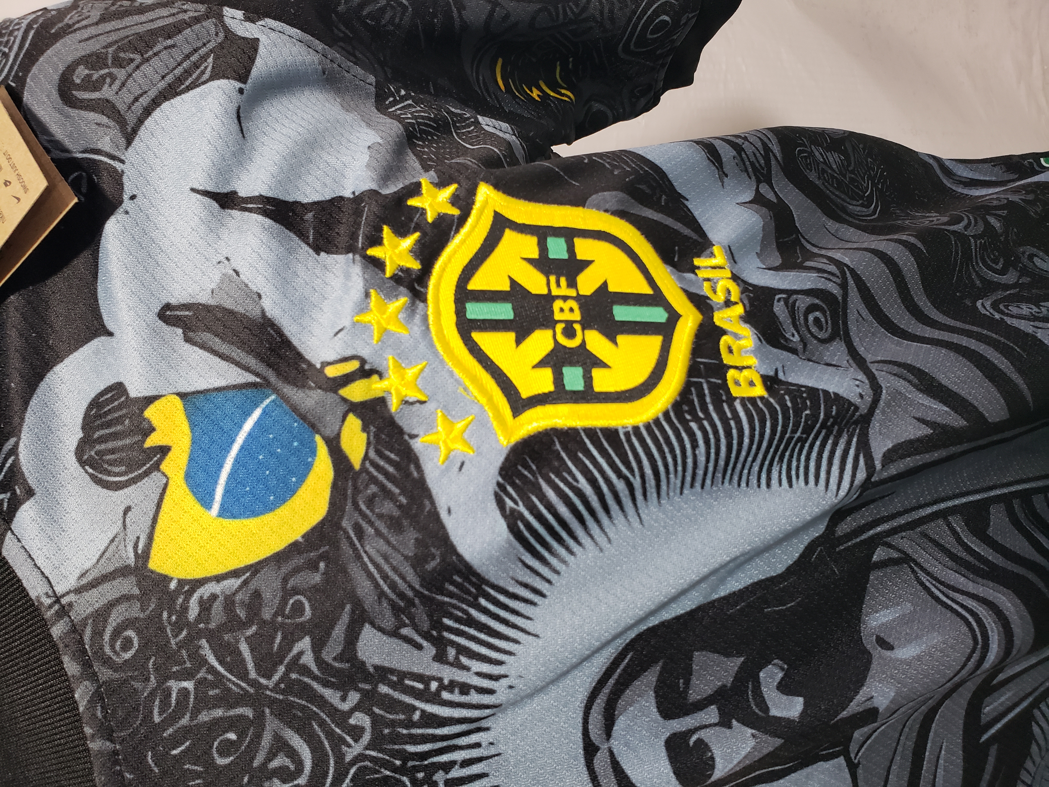 2024 Brazil Special Edition Jesus Black Gray Soccer Jersey T-Shirt YZ480624 review StockxKicks 03