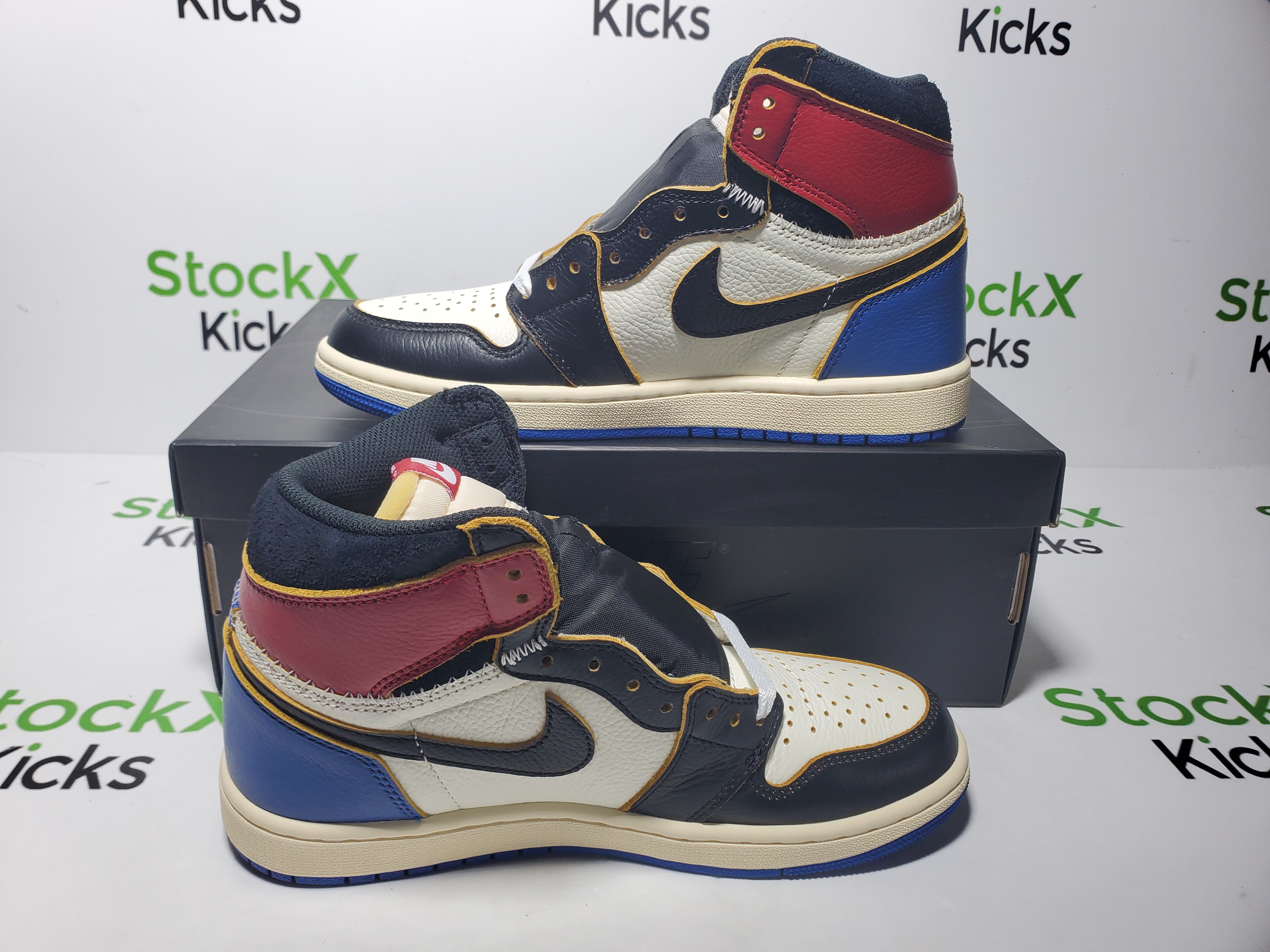 PK God Batch Union LA x Air Jordan 1 Retro Black White Blue IO7847-002 review StockxKicks 02