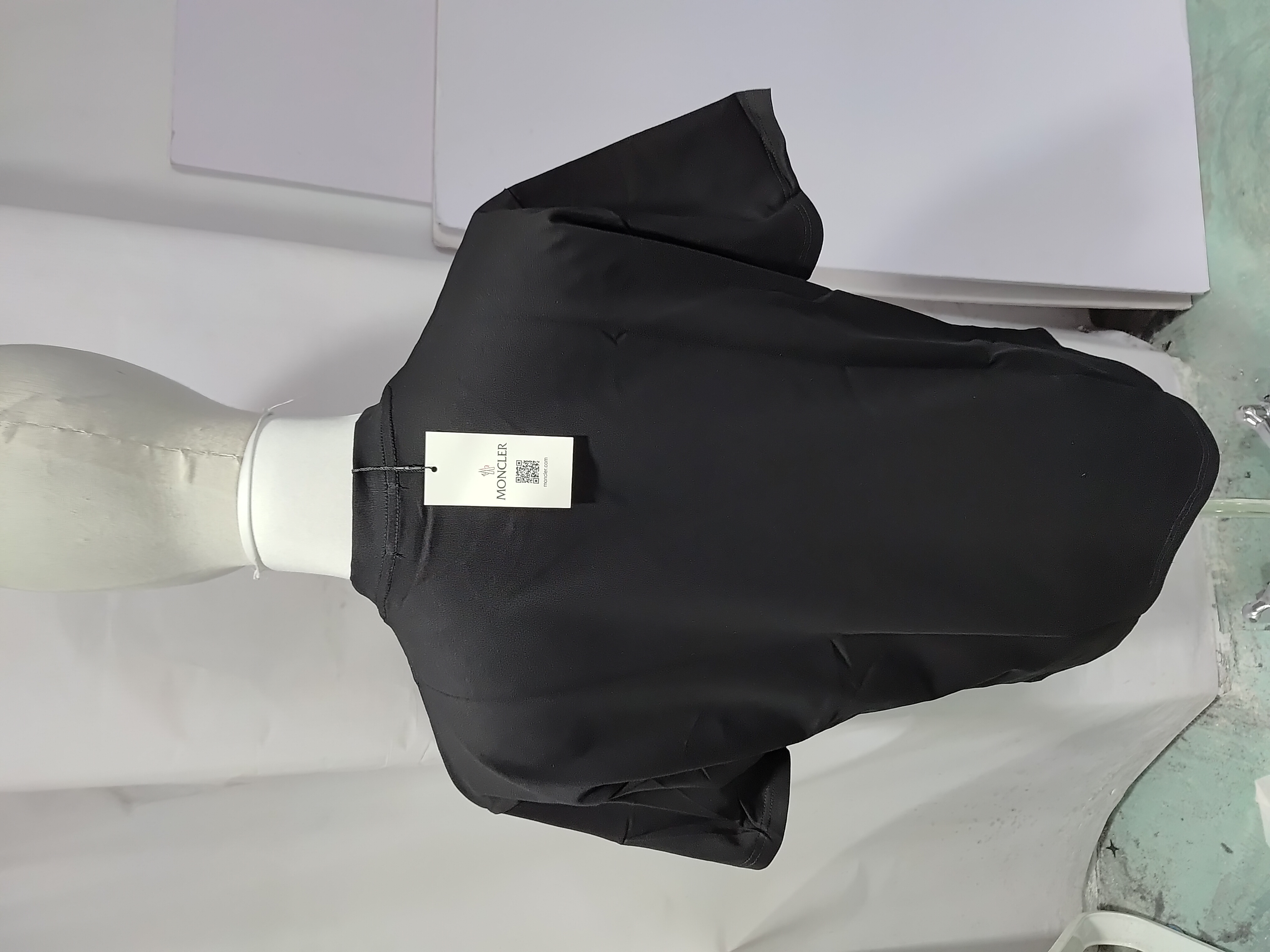 Moncler Embroidered Logo Cotton T-shirt Black review StockxKicks 03