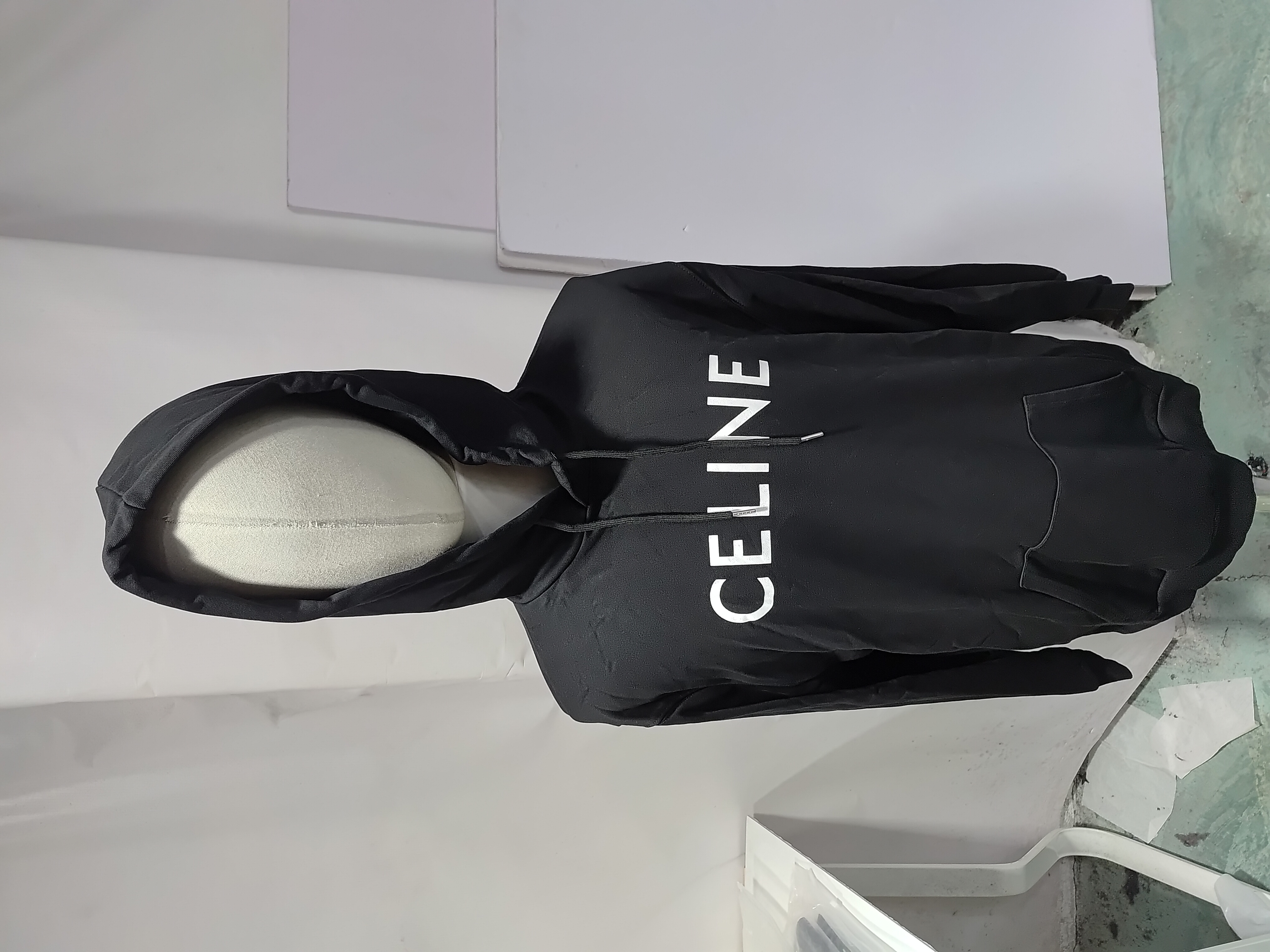 Celine Loose Cotton Sweatshirt Black/White review StockxKicksVIP 01