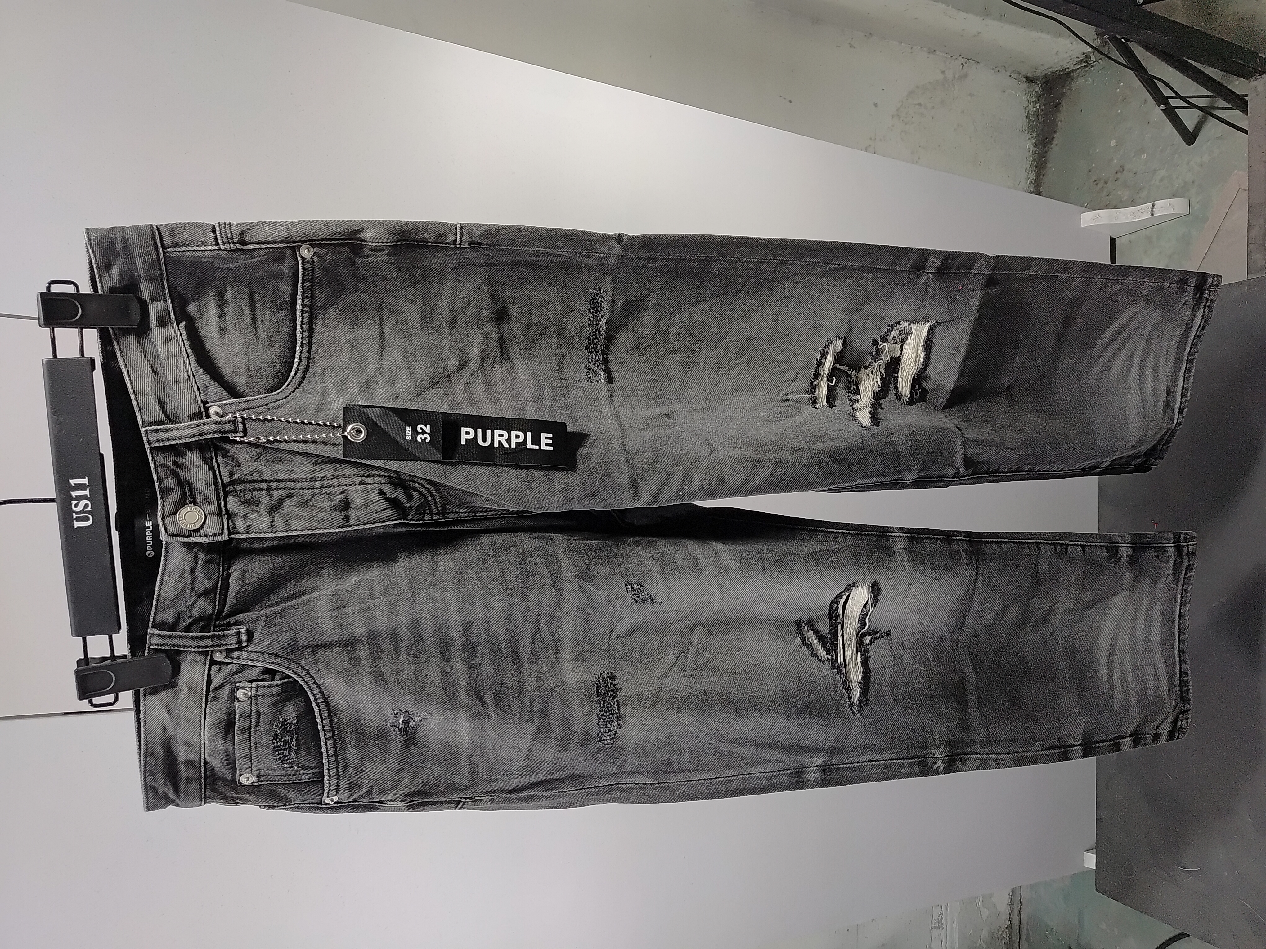 Balenciaga all-over letter print, direct-print breathable graffiti short-sleeved T-shirt + Purple Brand Fashion Jeans PU806# review StockxKicksVIP 01
