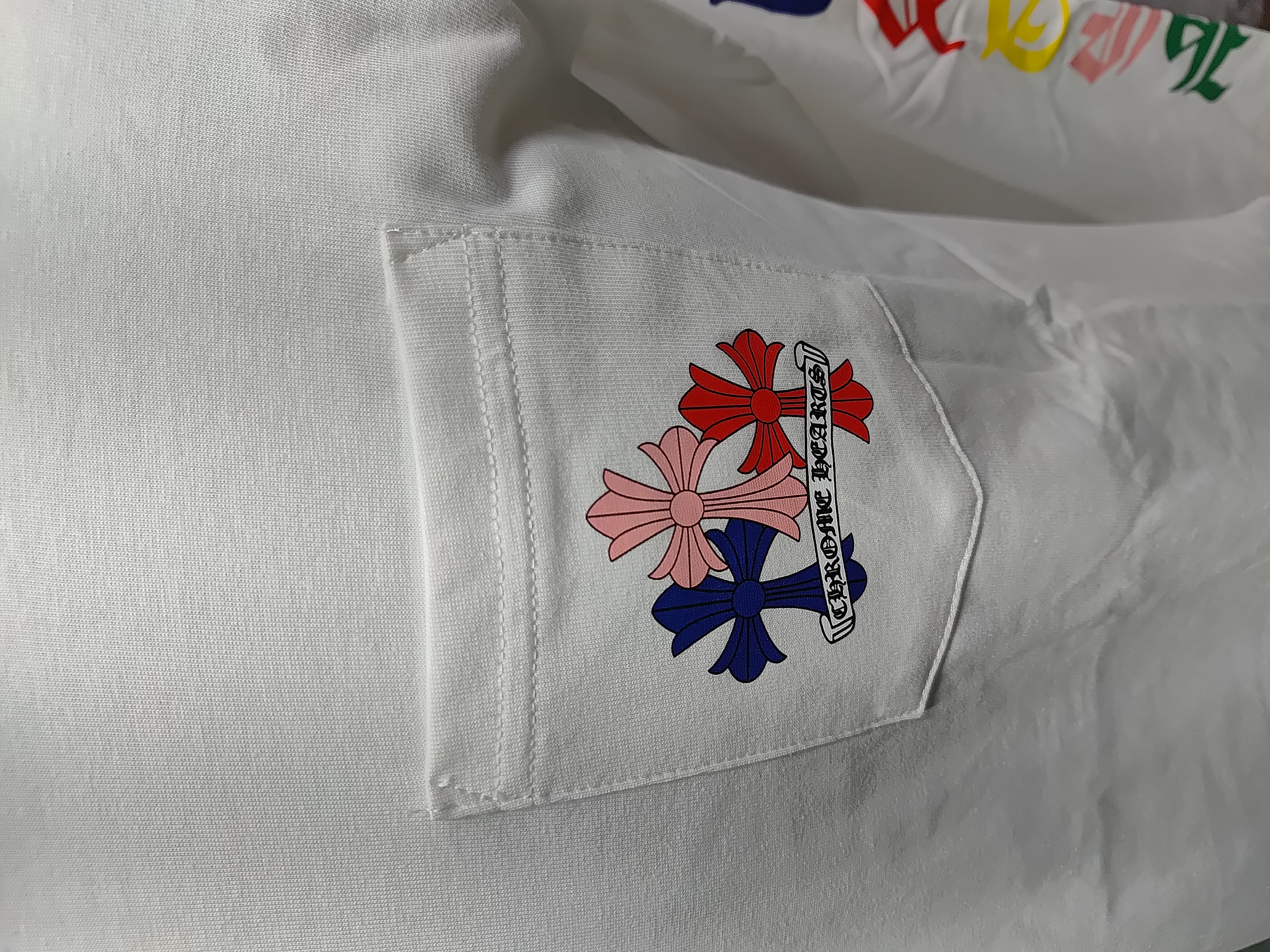 Chrome Hearts Multi Color Cross Cemetery L/S T-shirt + Denim Tears The Cotton Wreath Shorts Red review StockxKicksVIP 02