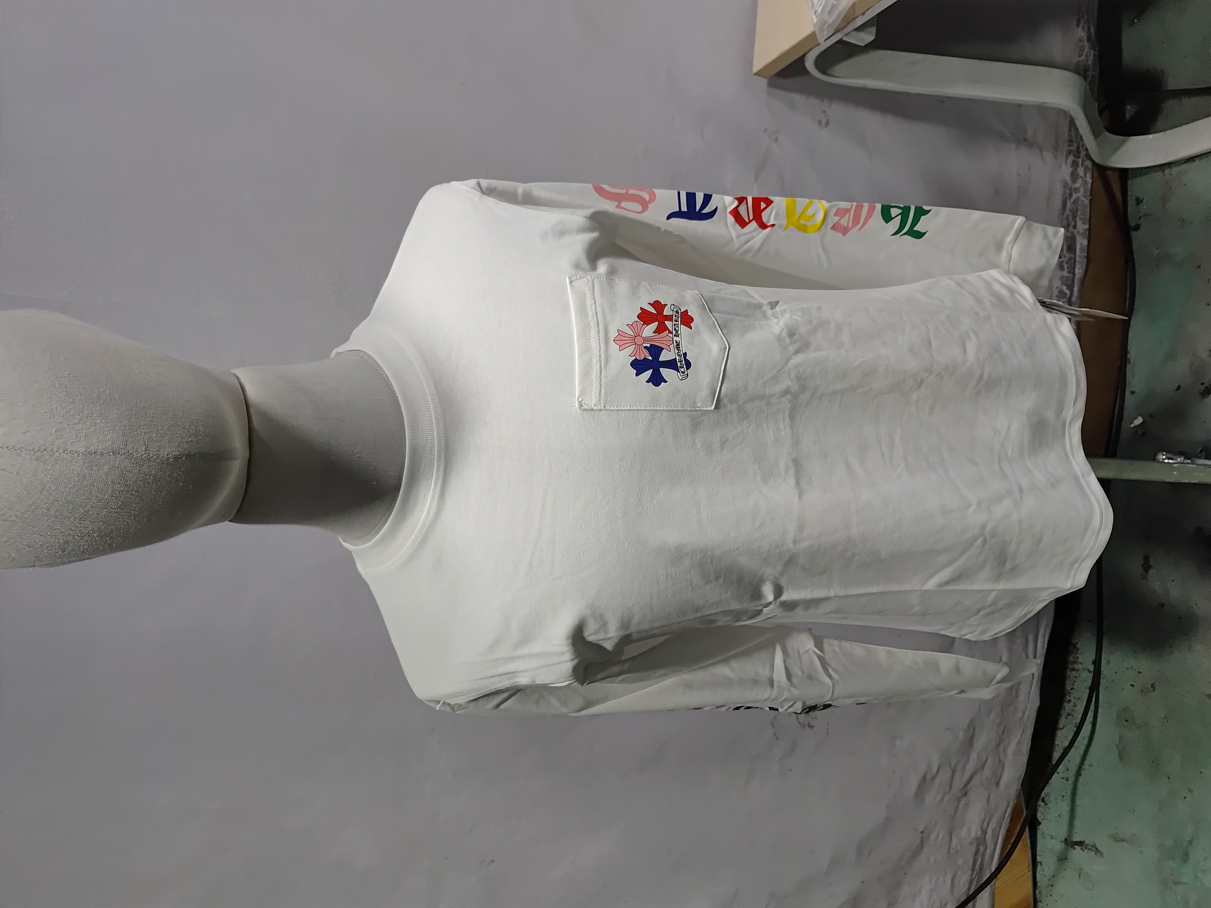 Chrome Hearts Multi Color Cross Cemetery L/S T-shirt + Denim Tears The Cotton Wreath Shorts Red review StockxKicksVIP 01