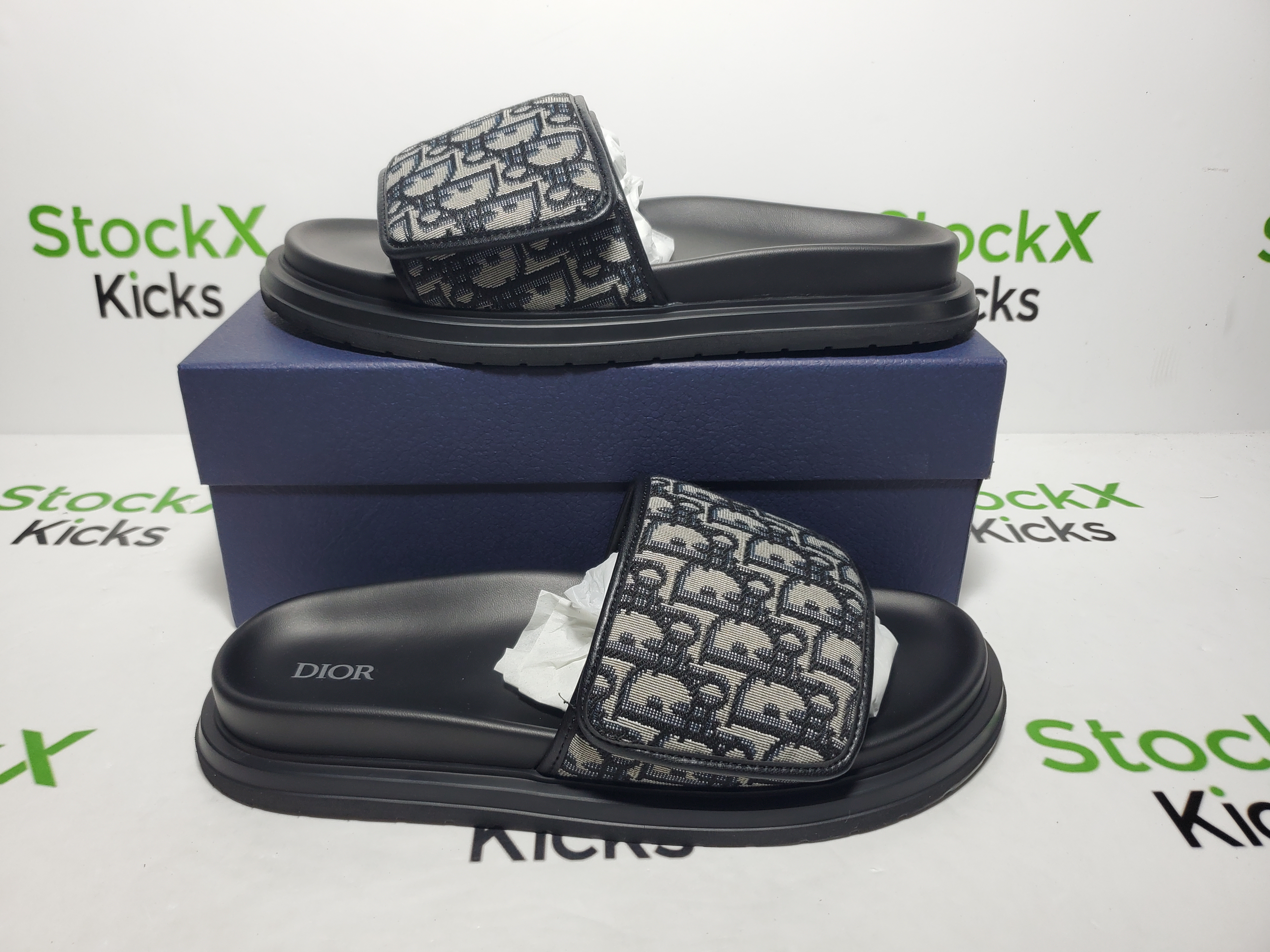 Dior Aqua Sandal Beige And Black Dior Oblique Jacquard review StockxKicksVIP 05