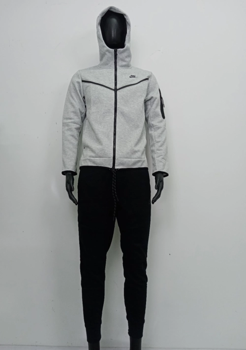 Nike Sportswear Tech Fleece Full Zip Hoodie & Joggers Set Grey And Black reviewed by