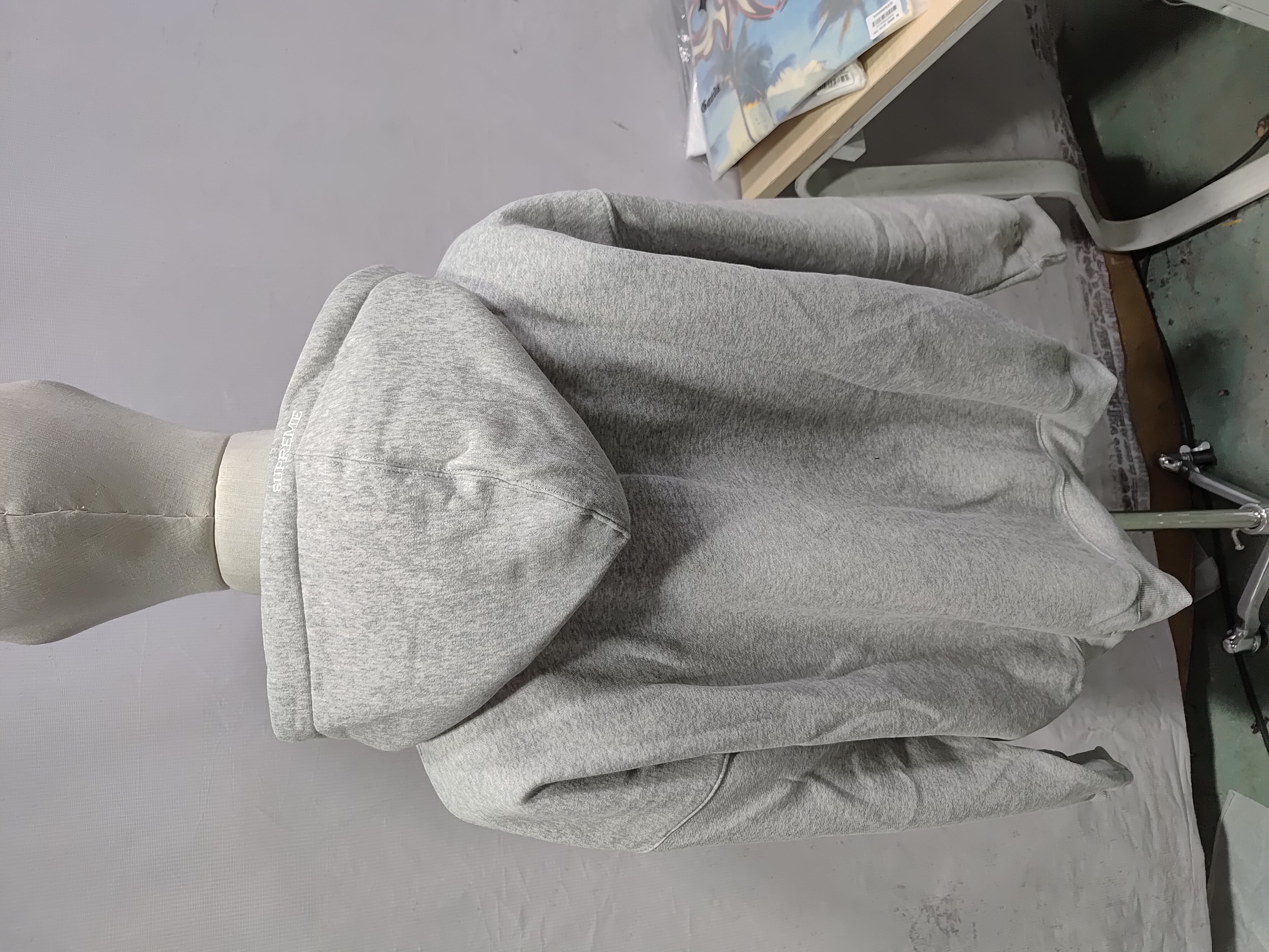 Supreme Big Logo Zip Up Hooded Sweatshirt Ash Grey review StockxKicks 04