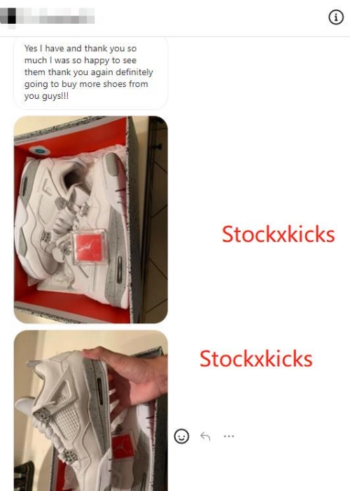 Pure white Jordan 4 Oreo customer feedback photos