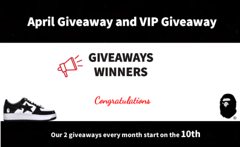 April Giveaways And VIP Giveaway Winners Announce