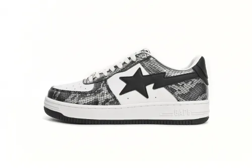 Where To Buy A Bathing Ape Bape Sta Low Snake Skin Black Reps Shoes