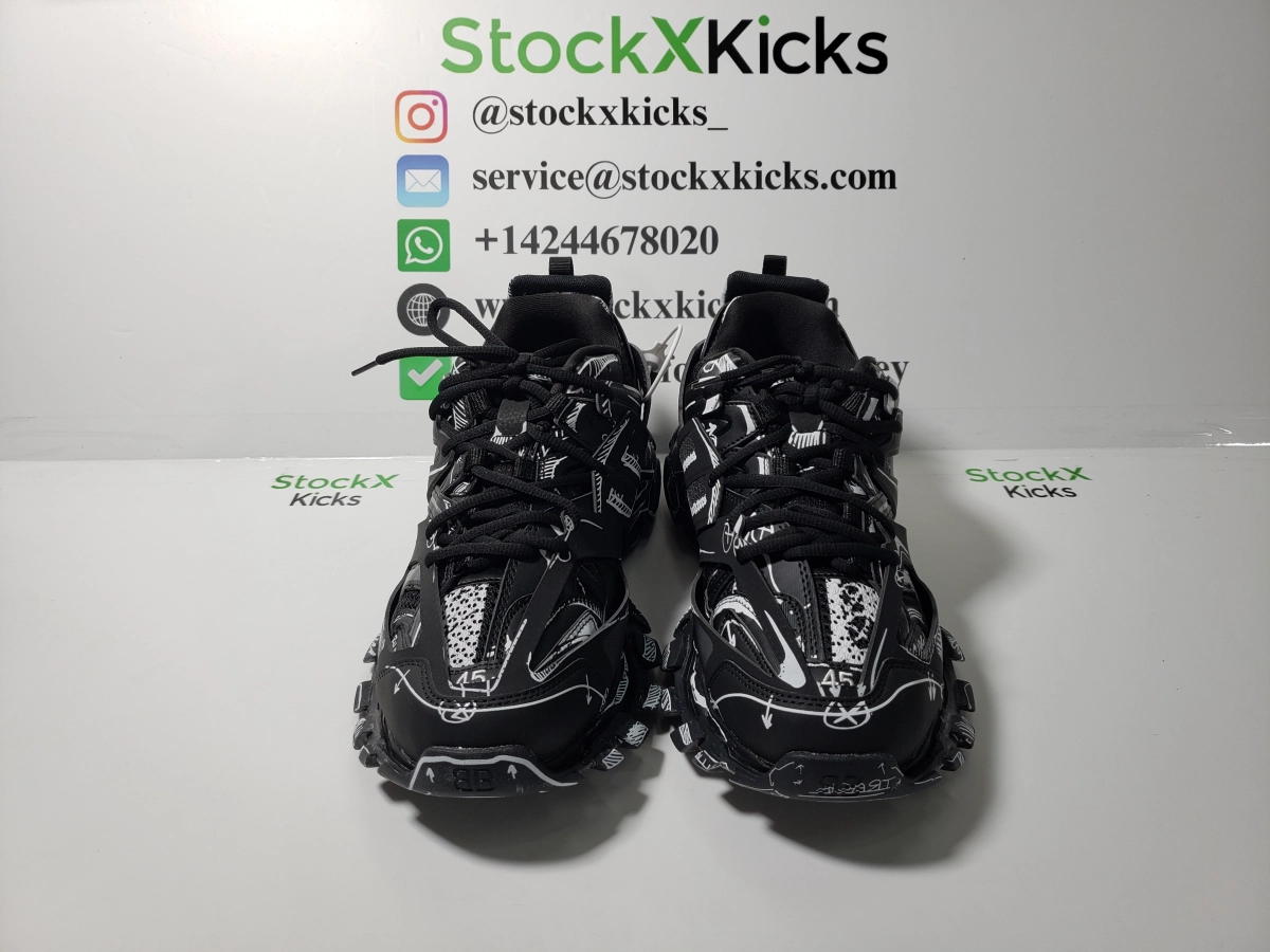 Fake Balenciaga Tess S.Black Black And White Painting from fake sneakers website stockx kicsk