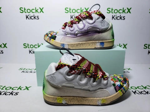 Replica Sneakers QC Photos:Gallery Dept. x Lanvin Printed Curb Sneakers White PB FM-SKRK11-DRGD-E21