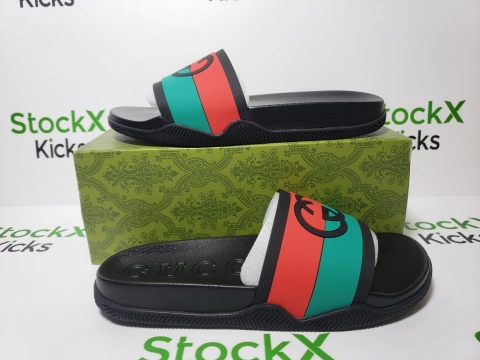 Replica Sneakers QC Photos：Gucci Slide Interlocking G Black 655265 JFA00 8815