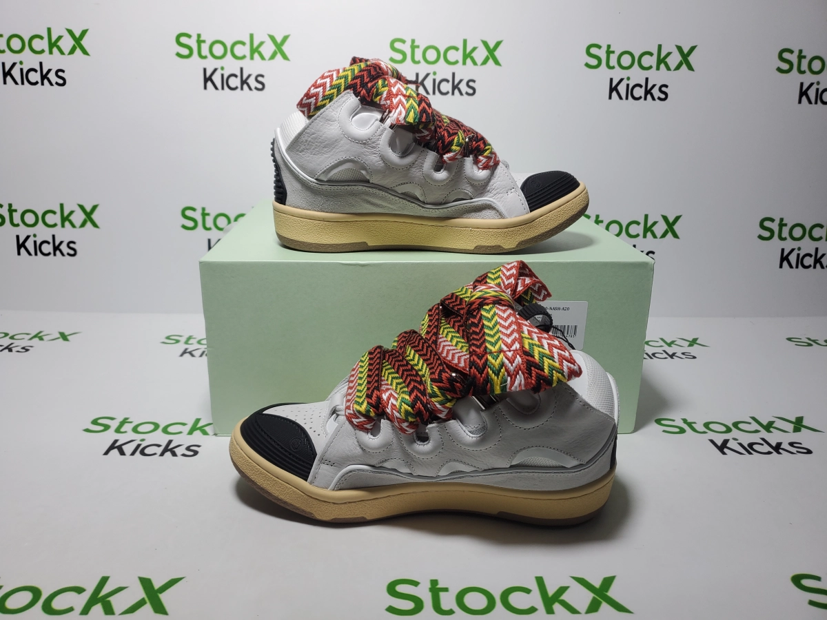 Replica Sneakers QC Photos：Lanvin Leather Curb White Ivory FM-SKRK11-DRAG-A2000