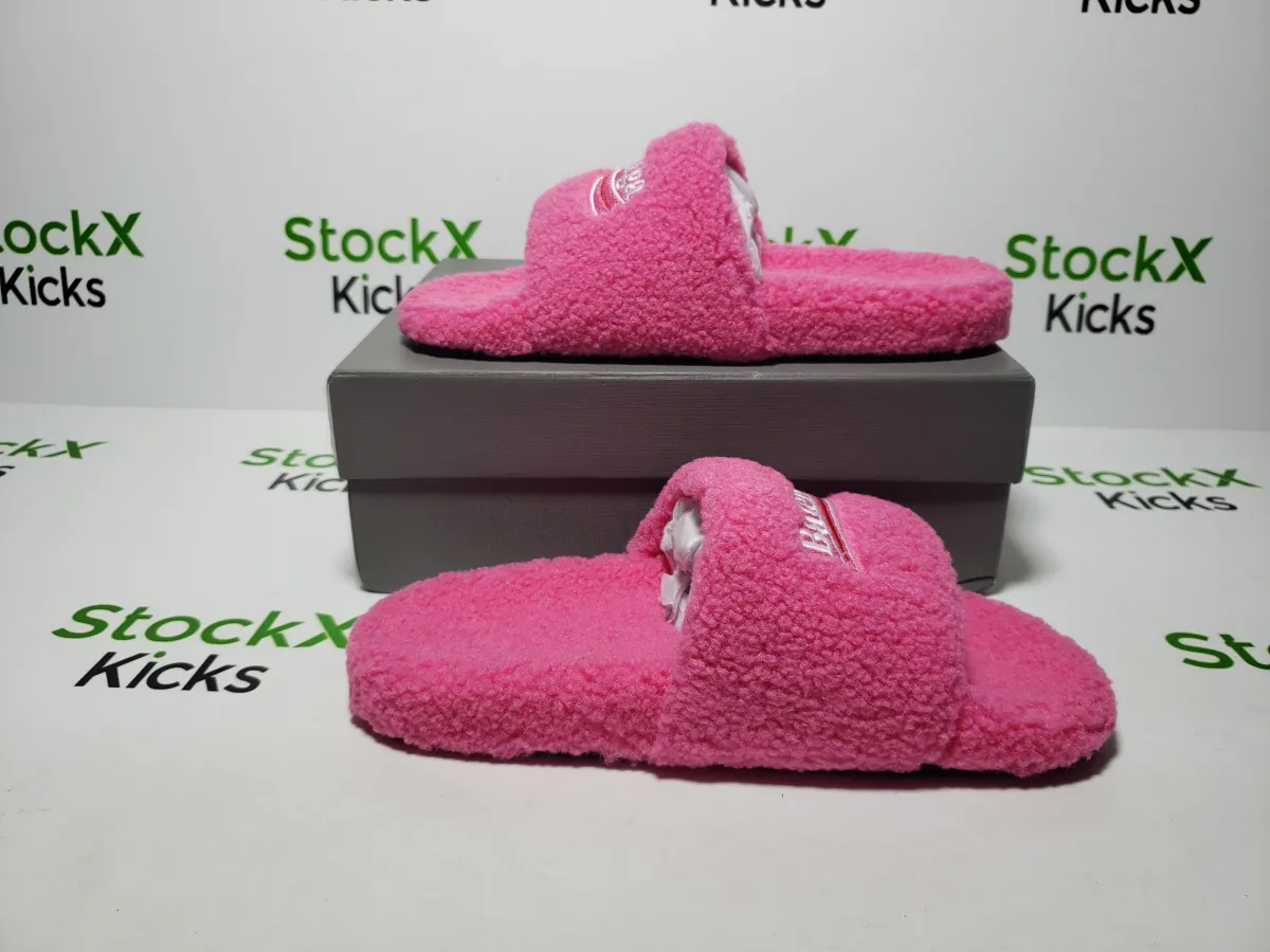Replica Sneakers QC Photos：Balenciaga Furry Slide Pink CK 654261WBDZ05096（QC needs at least 5 days or more）