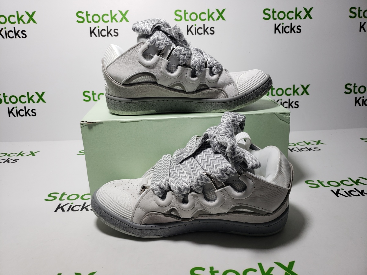 Replica Sneakers QC Photos：Lanvin Curb Sneaker White Grey Pale PB250110 FW SKDK02 DOTS P23