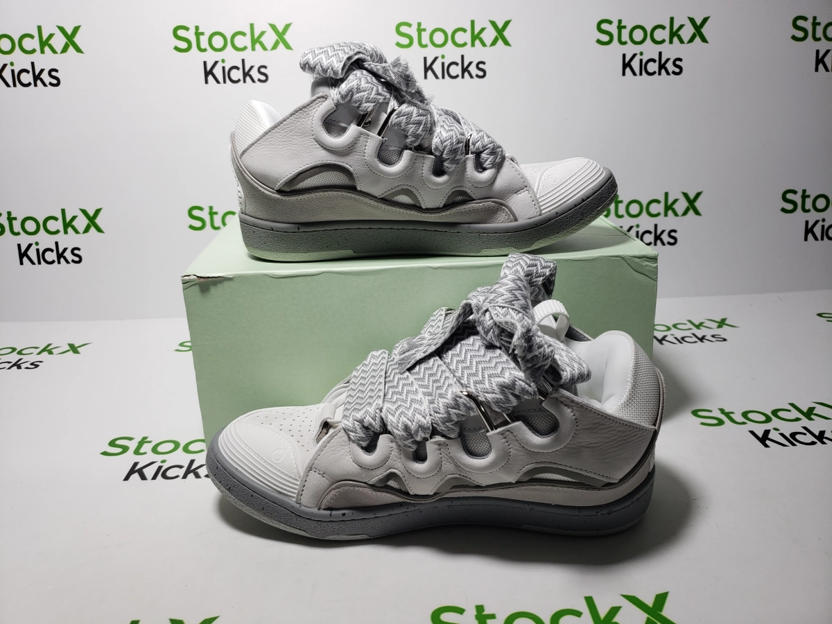 Replica Sneakers QC Photos：Lanvin Curb Sneaker White Grey Pale PB250110 FW SKDK02 DOTS P23