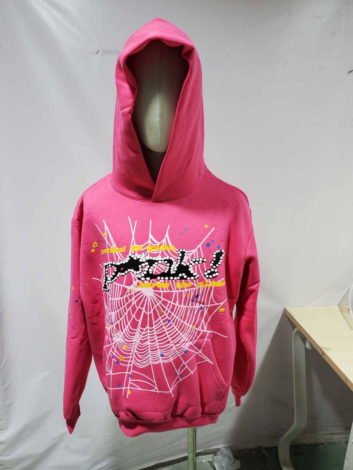 Replica Clothing QC Photos：Sp5der pink tracksuit suit