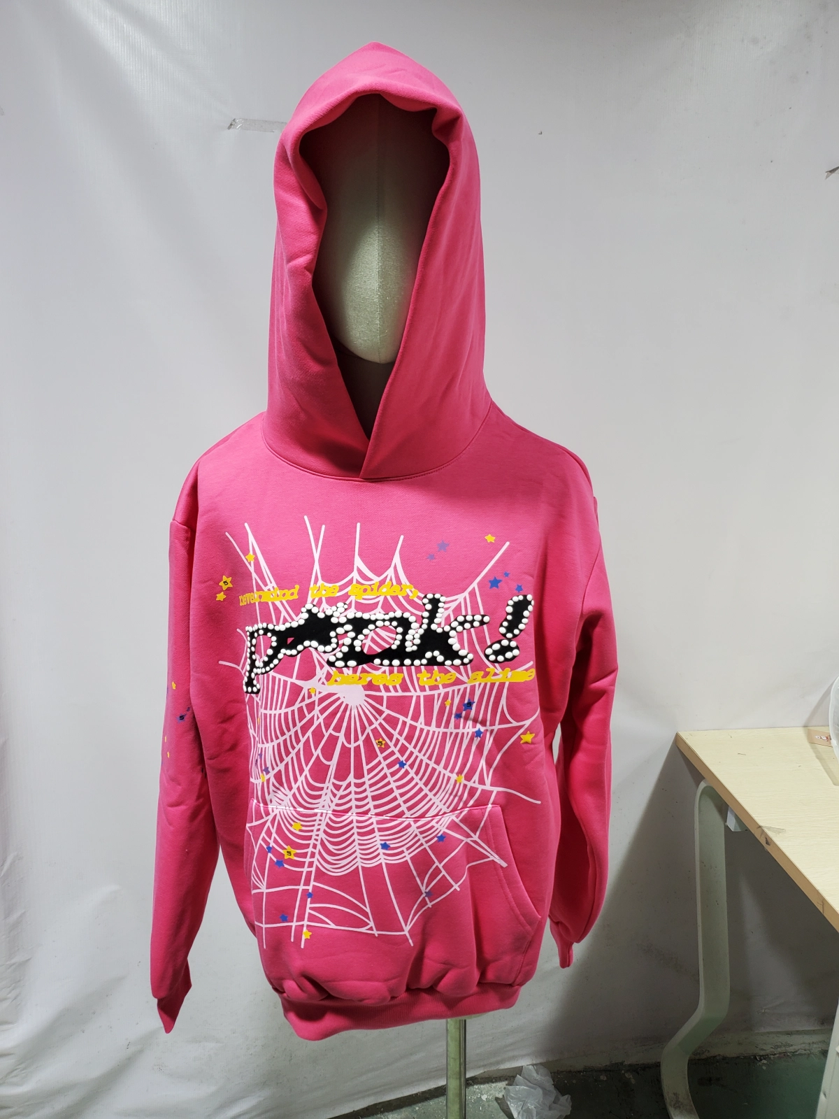 Replica Clothing QC Photos：Sp5der pink tracksuit suit