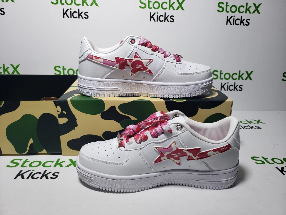 Replica Sneakers QC Photos：Bape Sta Low White Red Camouflage 1H20-191-045