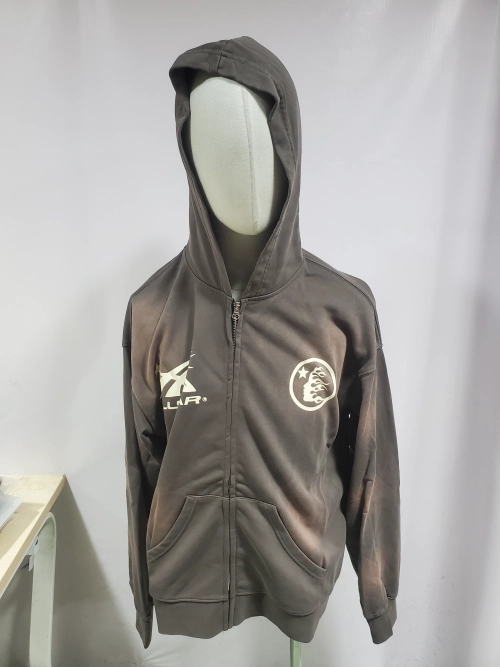 Replica Clothing QC Photos：Hellstar Sports Zip-Up Hoodie Grey CK24121901