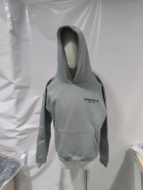 Replica Clothing QC Photos：Fear of God Essentials Hoodie Grey