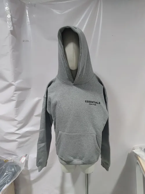 Replica Clothing QC Photos：Fear of God Essentials Hoodie Grey