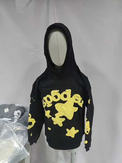 Replica Clothing QC Photos：Sp5der Beluga Hoodie & Sweatpant Set Black