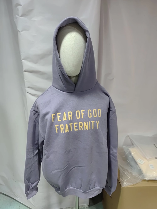 Replica Clothing QC Photos：Fear of God Essentials Heavy Fleece Hoodie & Sweatpant Set FG319#947 Lavender