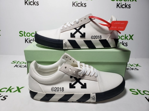 Replica Sneakers QC Photos：PK God Batch Off-White Vulc Low Top 'White' OMIA085E183510010100