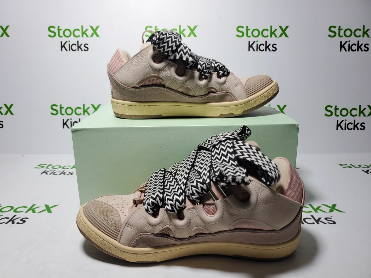 Replica Sneakers QC Photos：Lanvin Leather Curb Pink FM-SKRK11-DRAG-A2051